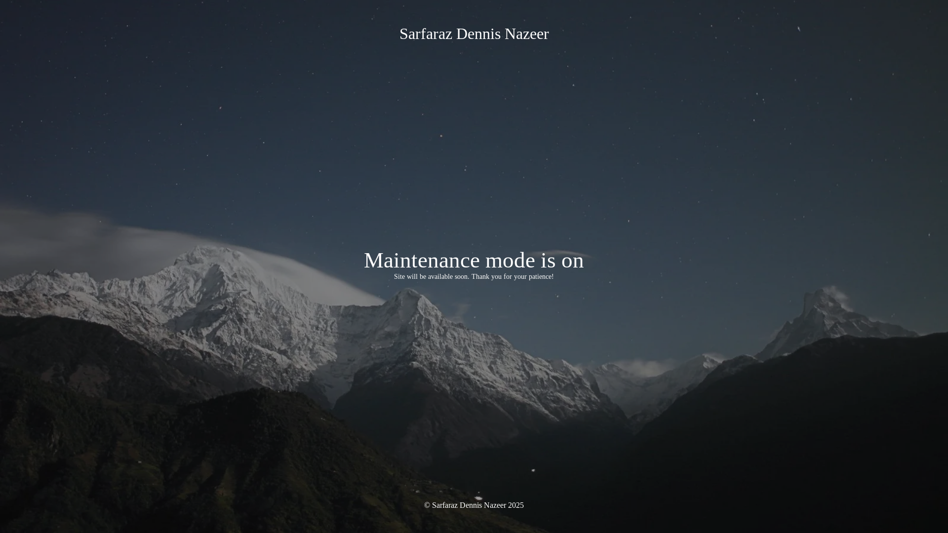 website screenshot of https://sarfrazdennisnazeeer.com/