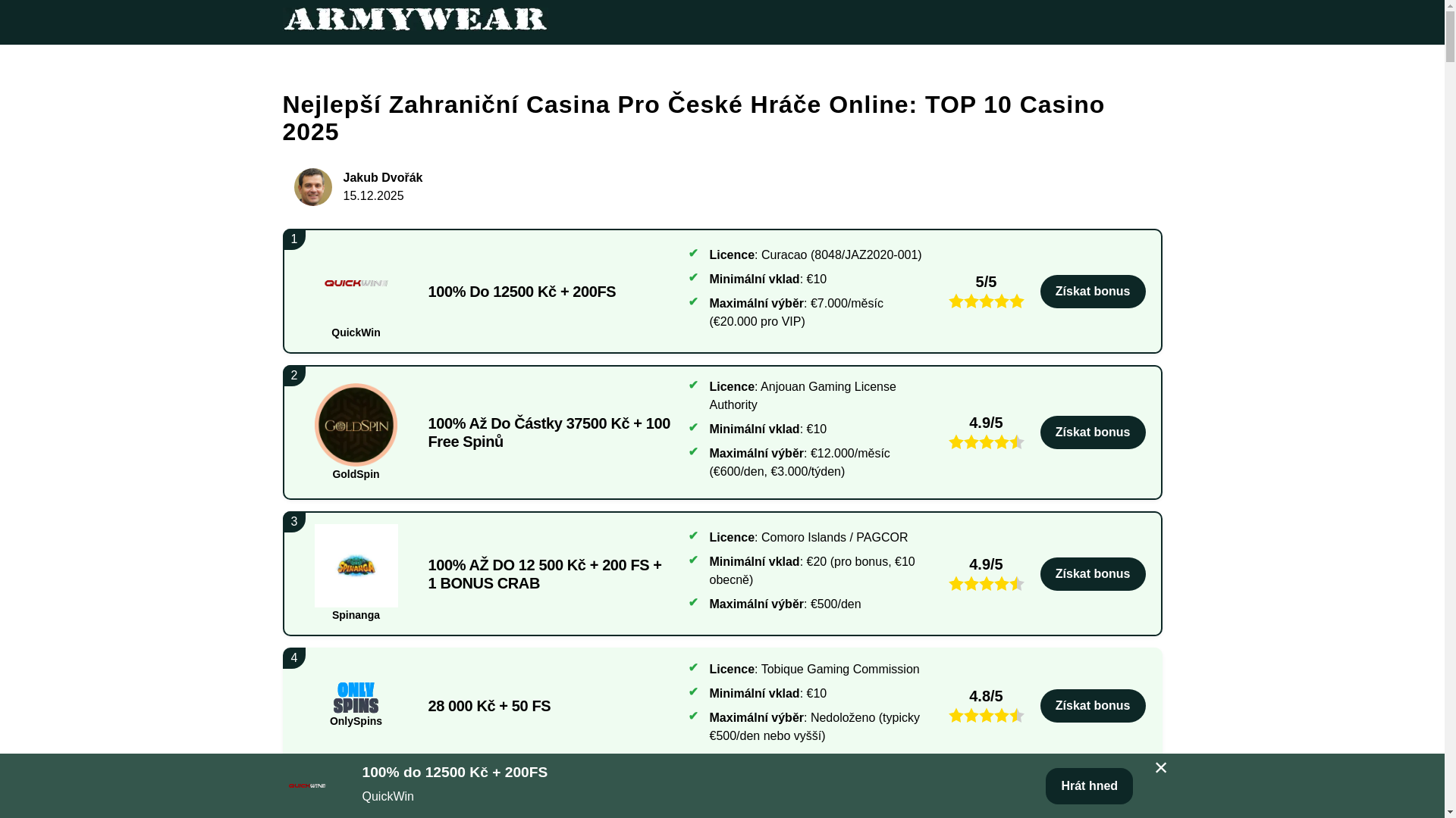 website screenshot of https://armywear-cz.pages.dev/