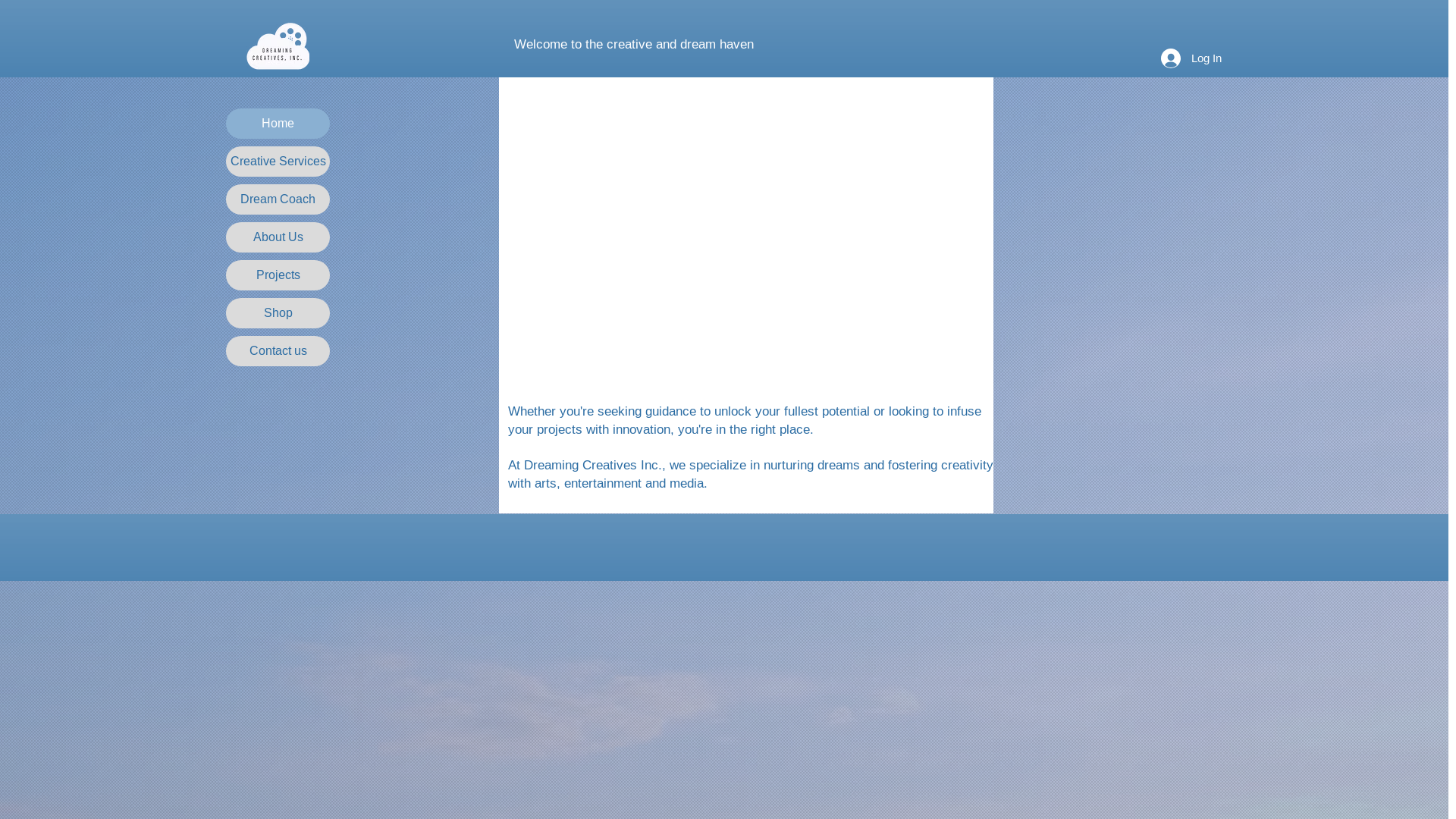 website screenshot of https://dreamingcreatives.com/