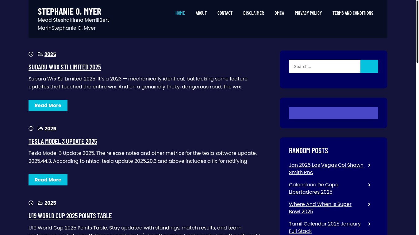 website screenshot of https://stephaniemyero.pages.dev/