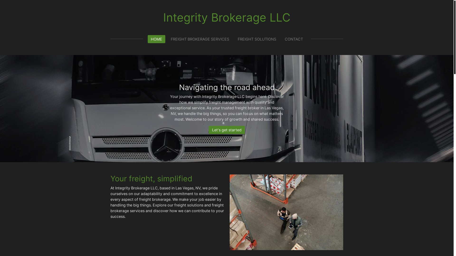 website screenshot of https://integritybrokerage123.com/