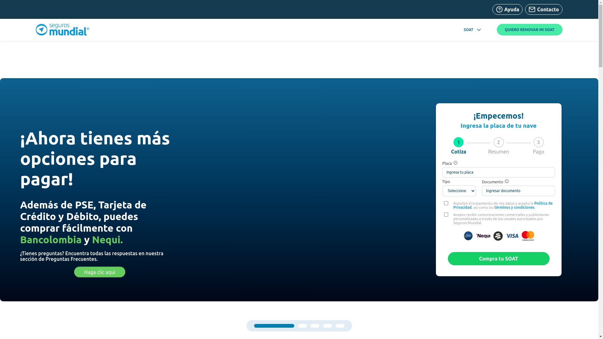 website screenshot of https://www.soatmundial.com.co/informacion-vehiculo/