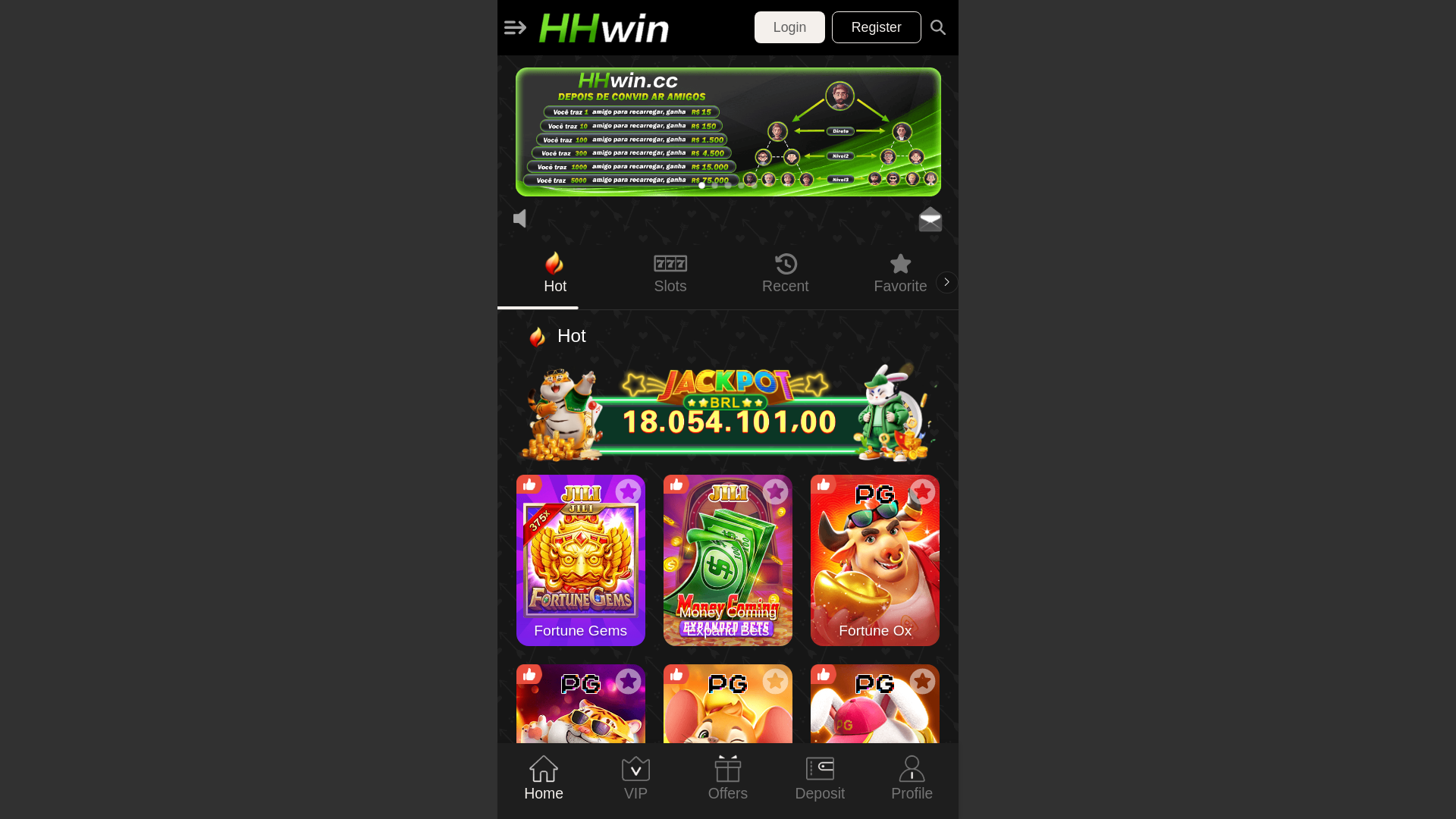 website screenshot of https://hhwincom.shop/
