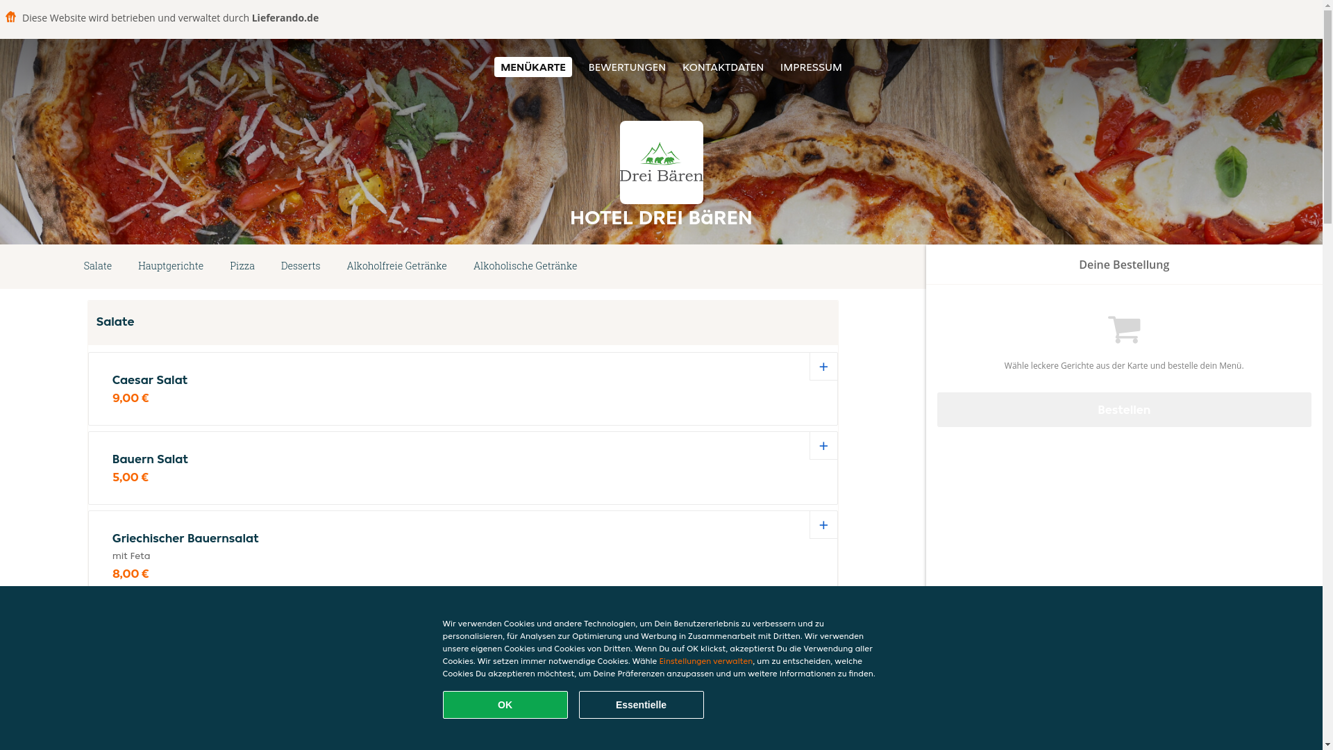 website screenshot of https://hoteldreibaren-altenau.de/