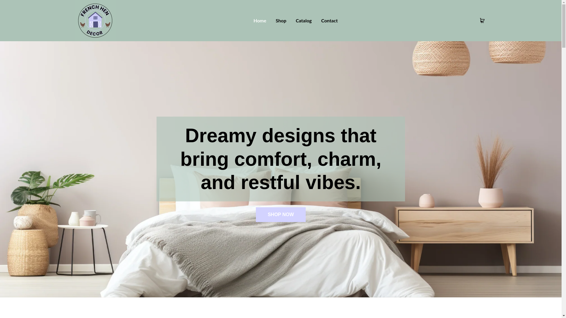 website screenshot of https://frenchhendecor.com/
