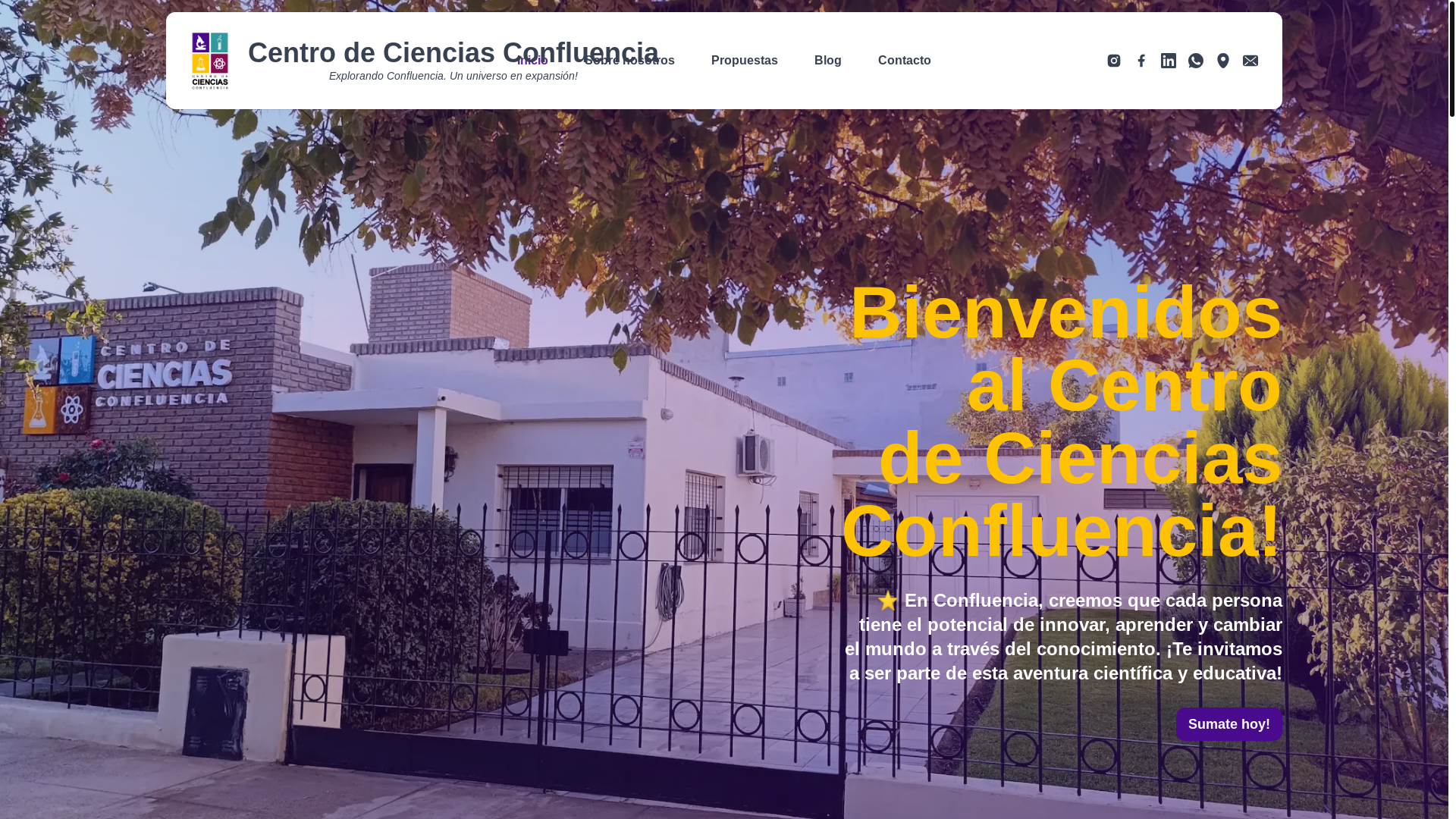 website screenshot of https://centrodecienciasconfluencia.com.ar/