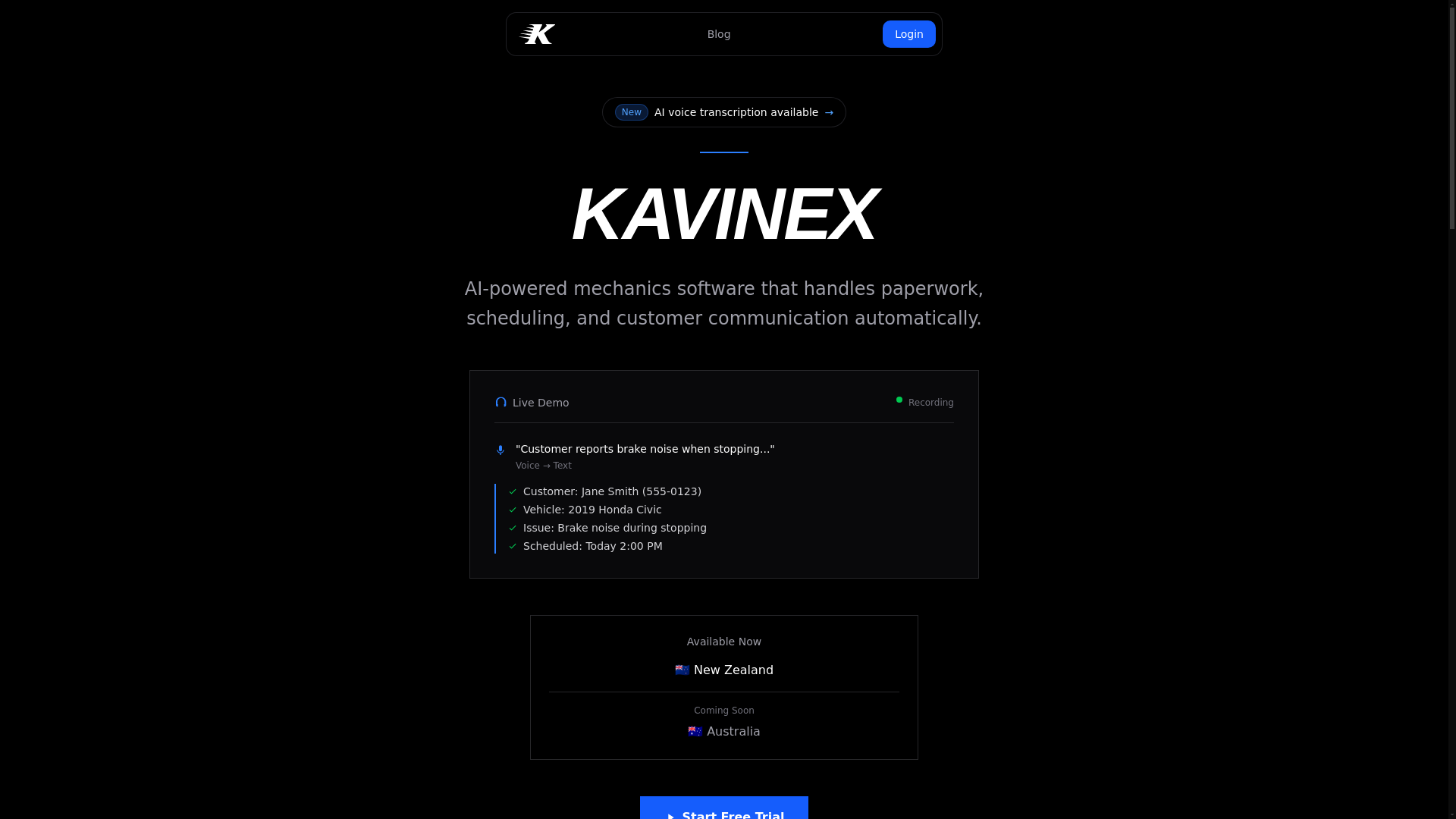 website screenshot of https://kavinex.pages.dev/
