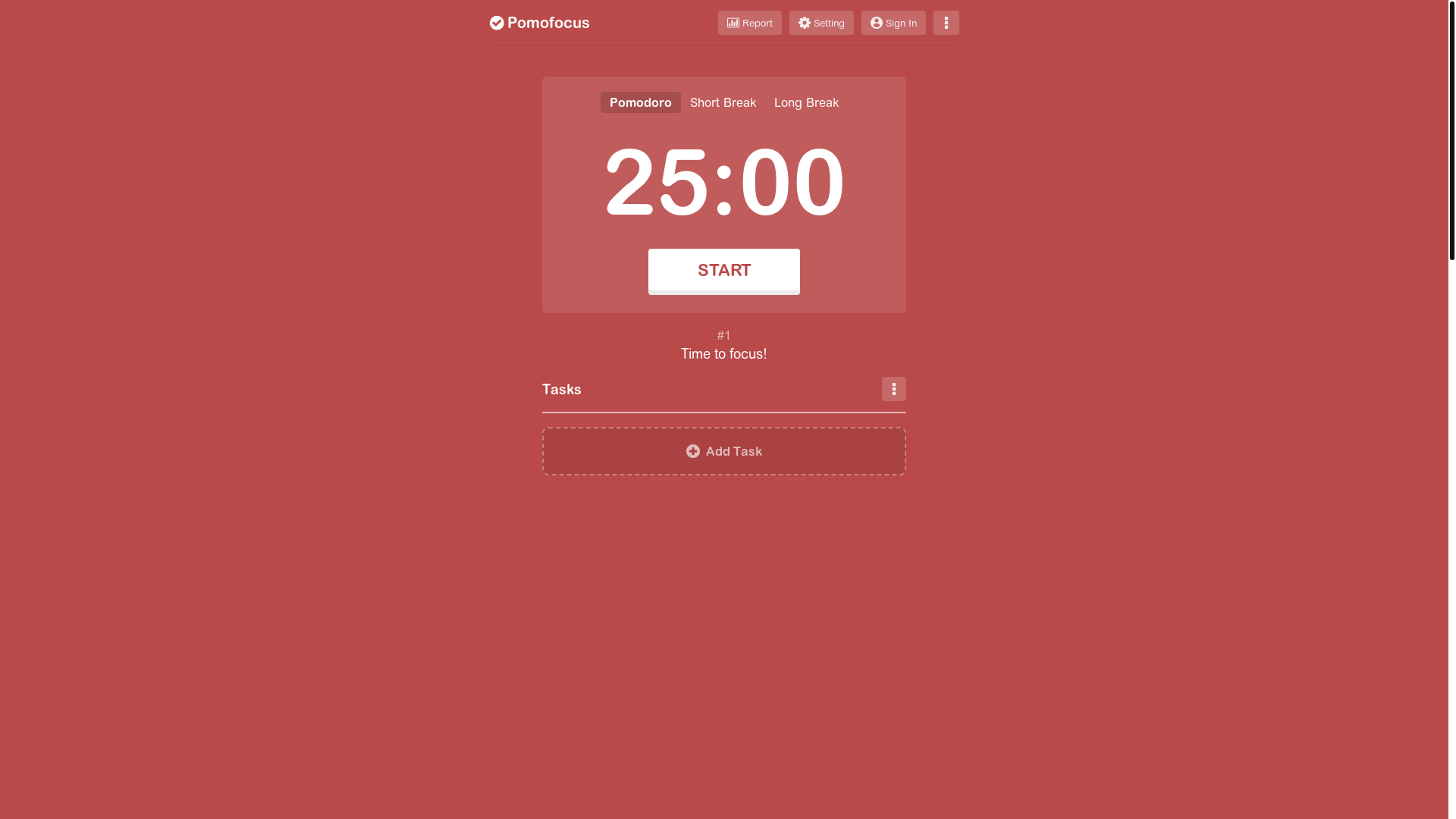 website screenshot of https://pomofocus.io/