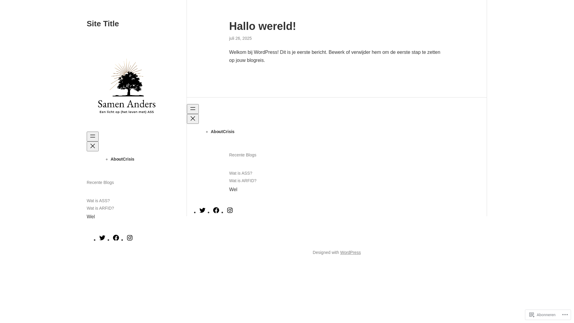website screenshot of https://lichtopautisme.blog/