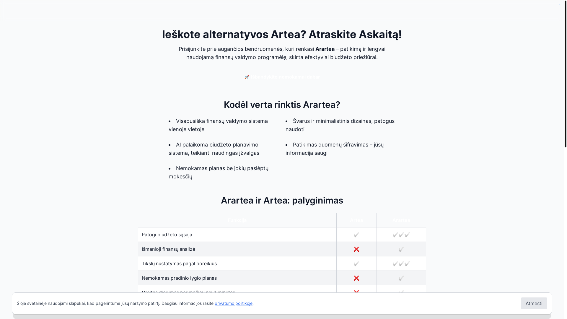 website screenshot of https://arartea.com/