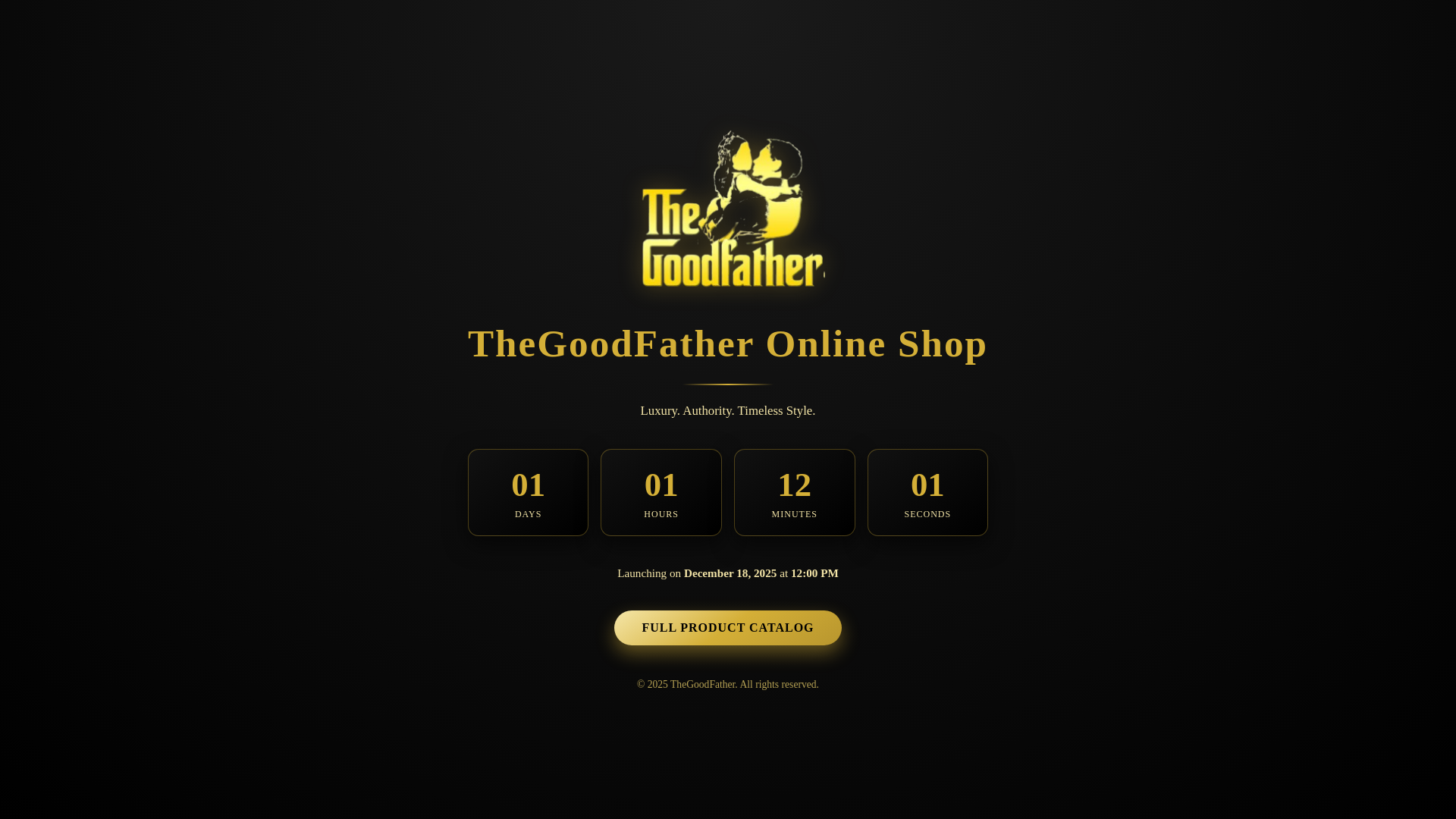 website screenshot of https://thegoodfather.shop/