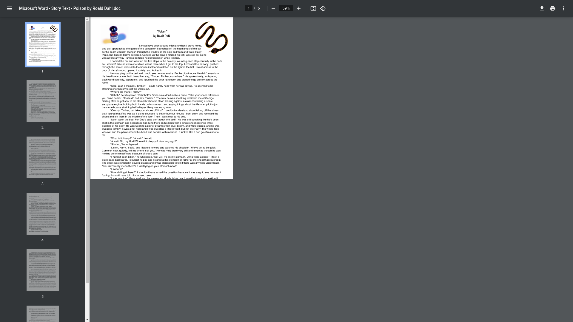 website screenshot of http://chuchlaenglish.weebly.com/uploads/5/0/5/8/5058825/story_text_-_poison_by_roald_dahl.pdf