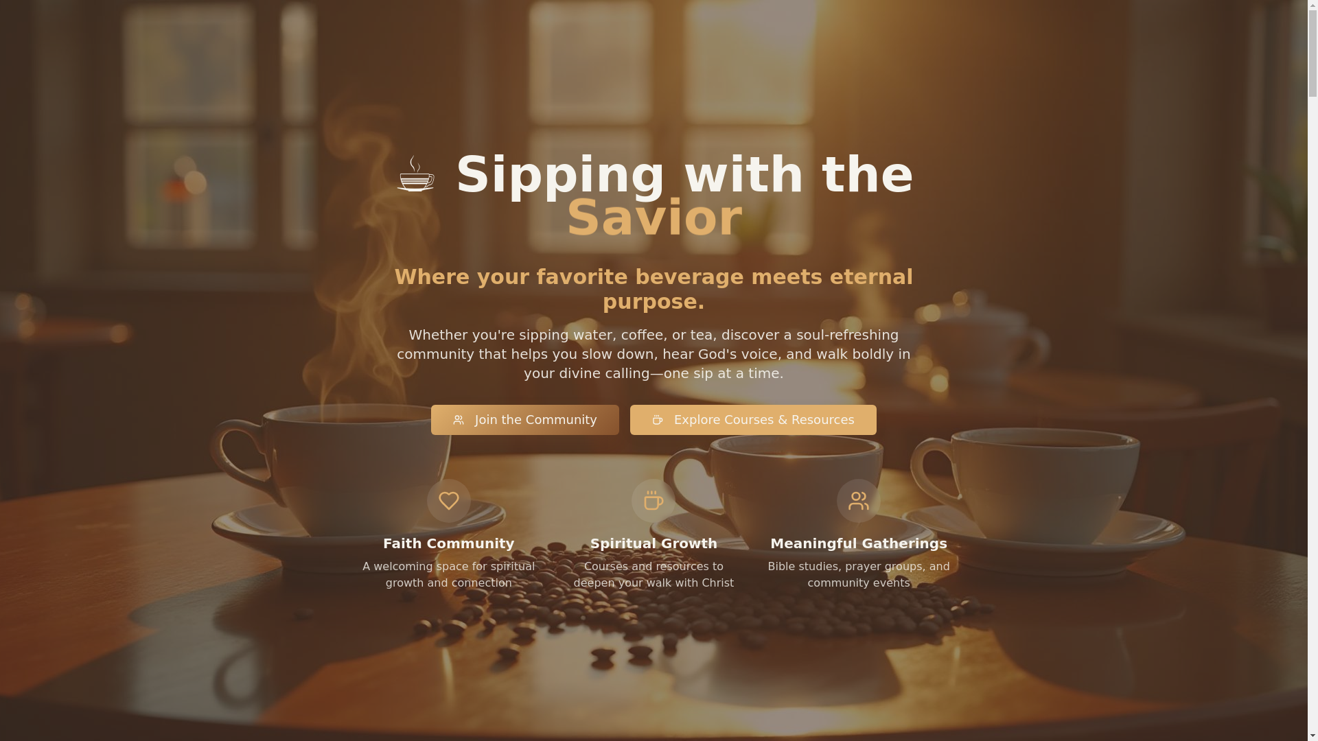website screenshot of https://sippingwiththesavior.info/
