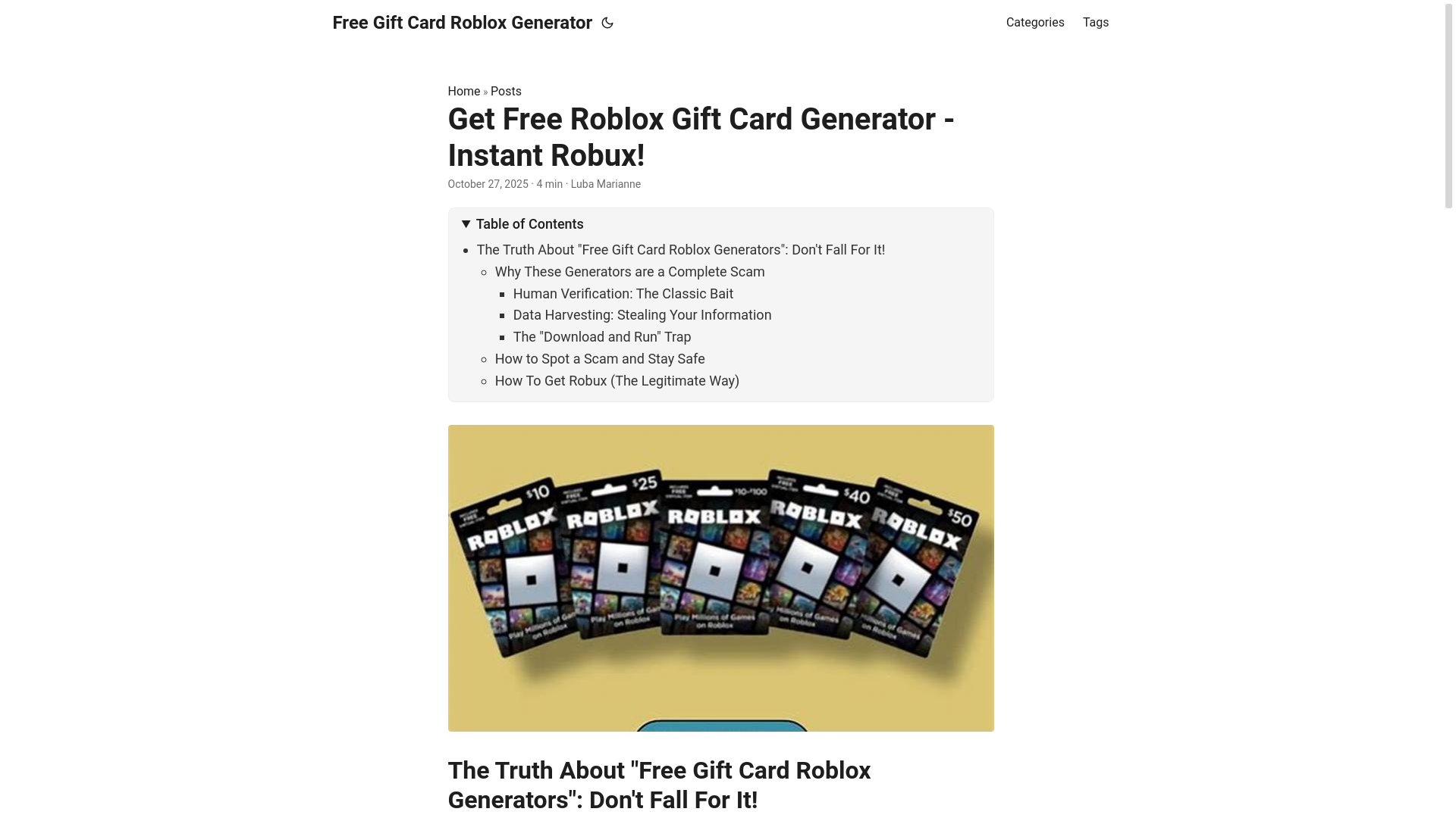 website screenshot of https://free-gift-card-roblox-generator.pages.dev/