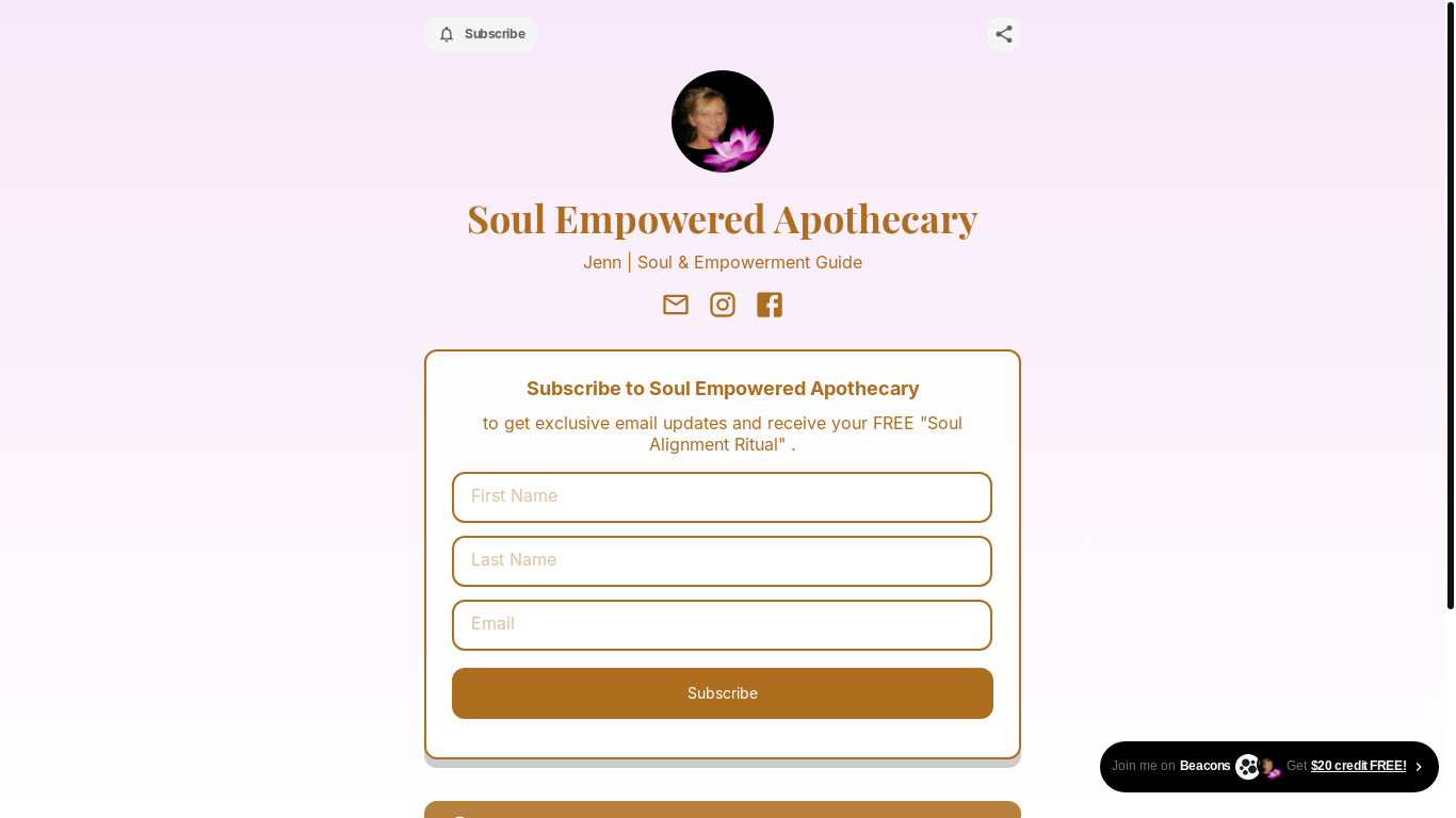 website screenshot of https://soulempoweredapothecary.com/