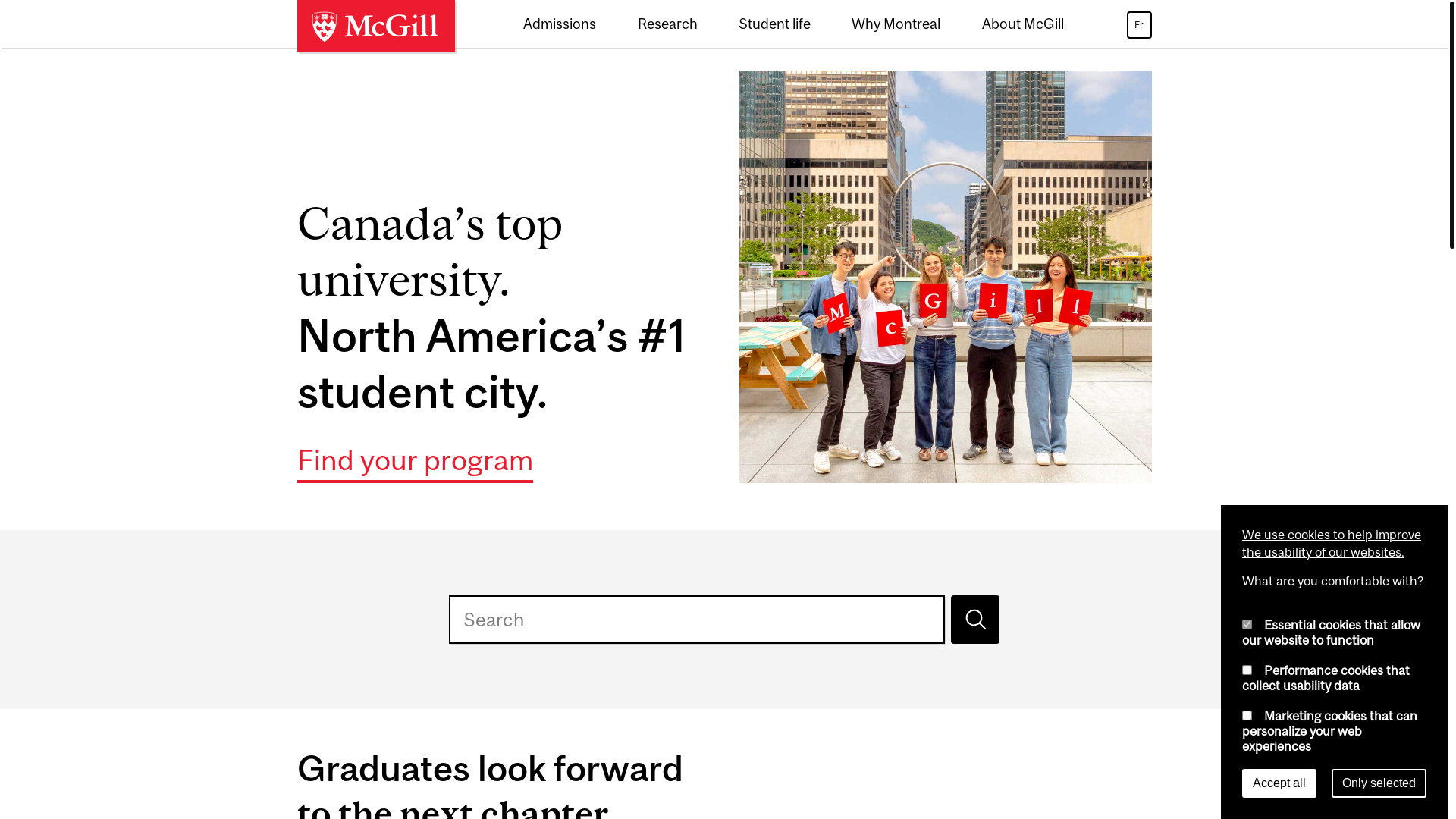website screenshot of https://www.mcgill.ca/
