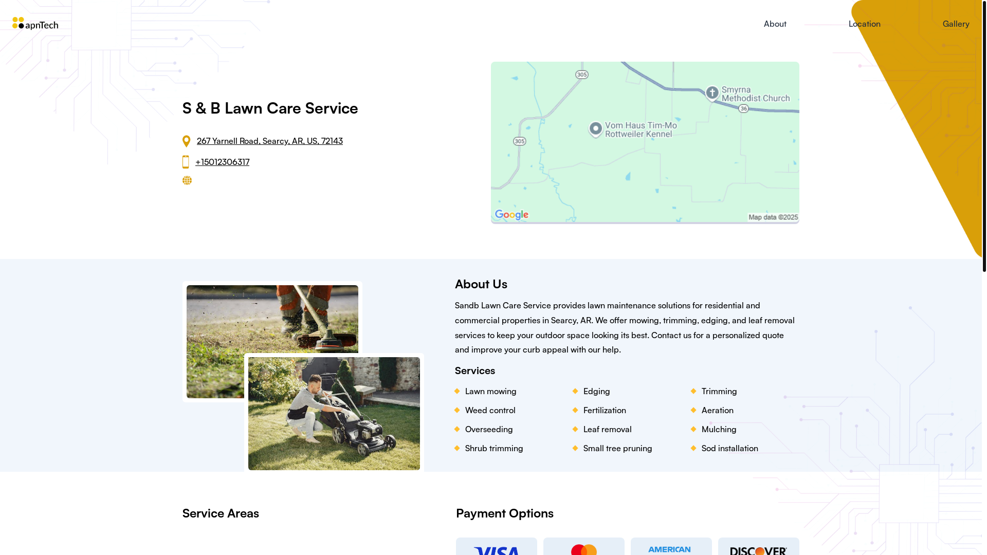 website screenshot of https://sandblawncareservice.online/