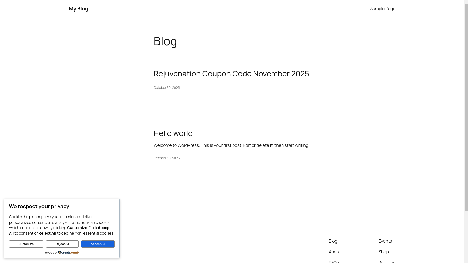 website screenshot of https://rejupromocode.com/