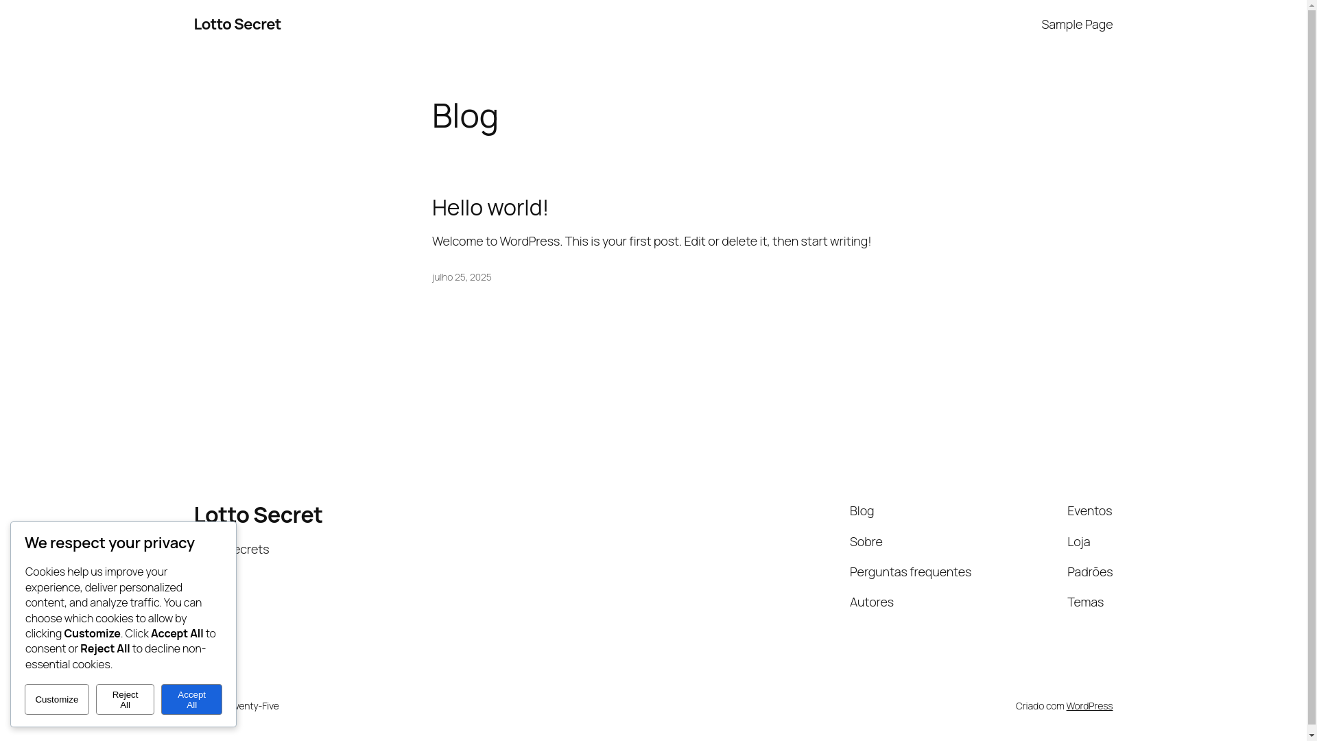 website screenshot of https://lottosecret.online/