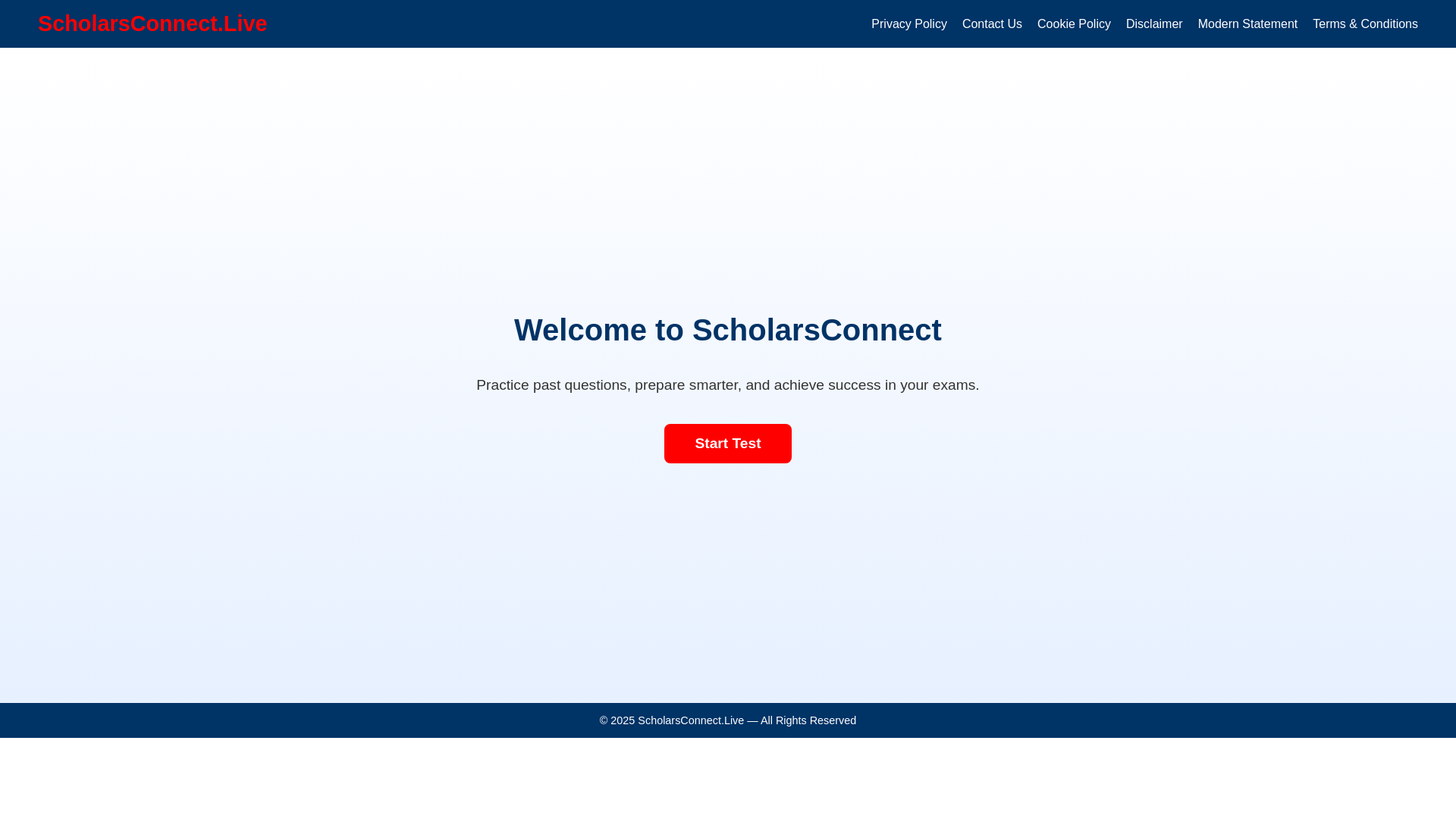website screenshot of https://scholarsconnect.live/