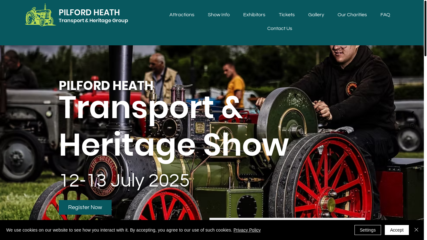 website screenshot of https://www.pilfordheathtransportheritagegroup.org/