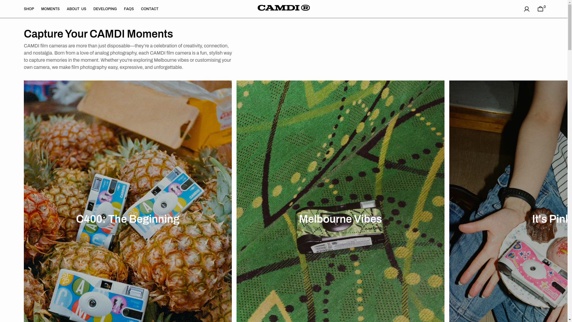 website screenshot of https://camdi.camera/