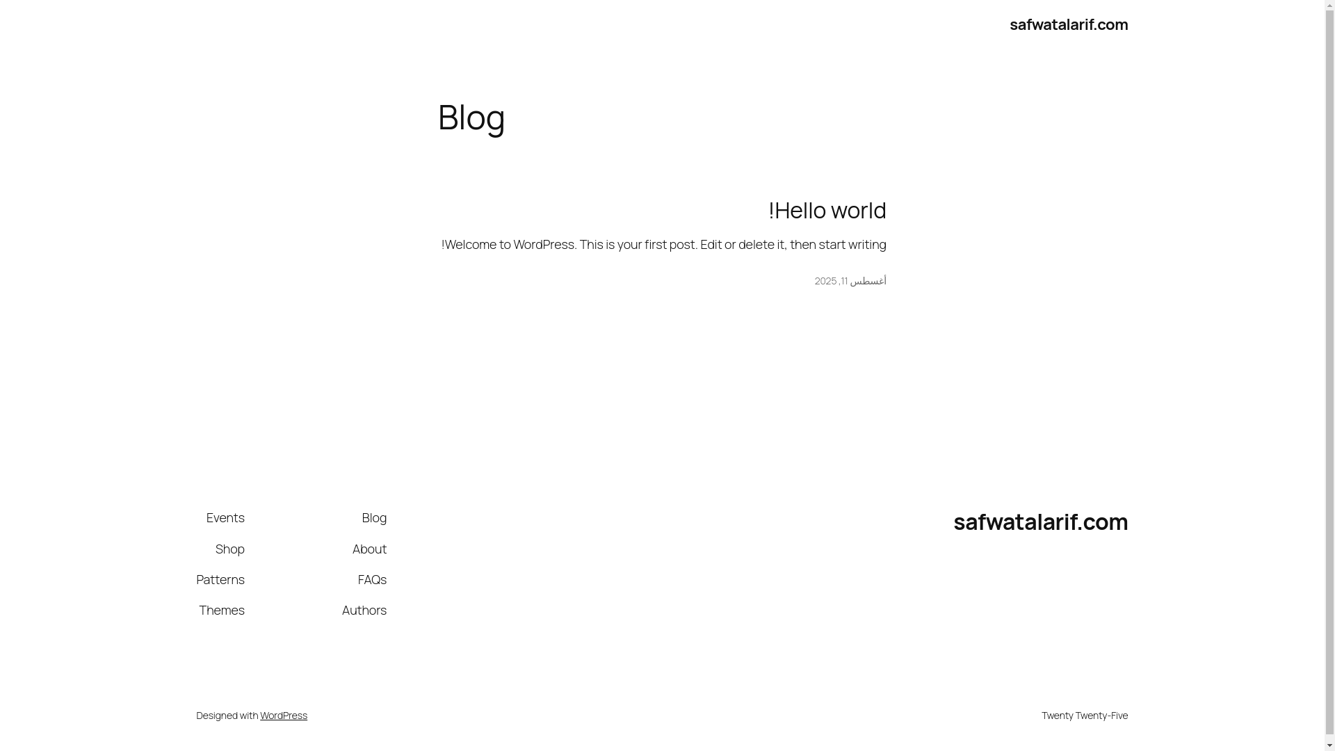 website screenshot of https://safwatalarif.com/