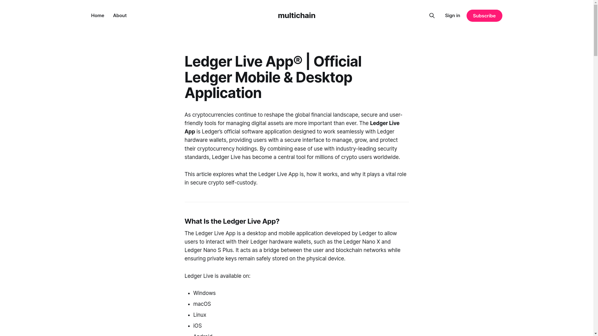 website screenshot of https://multichain.ghost.io/live-us/