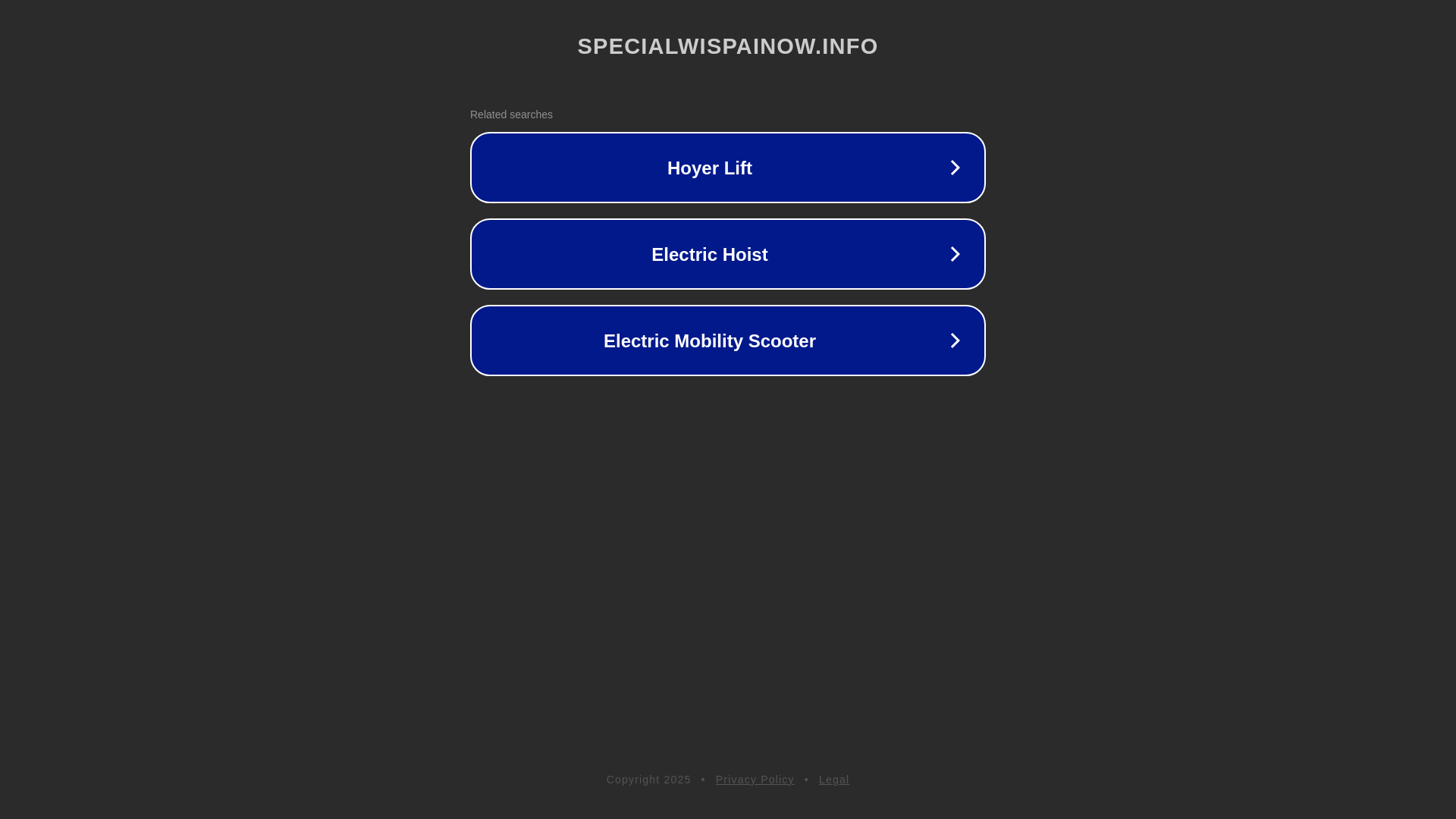 website screenshot of https://specialwispainow.info/