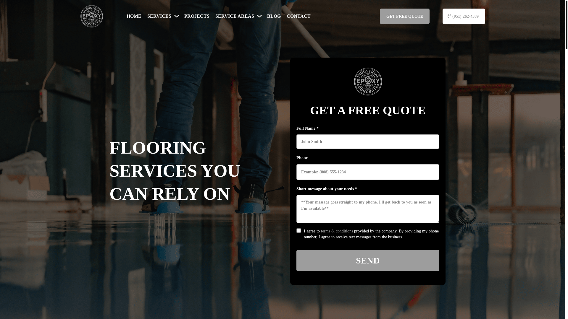 website screenshot of https://industrialepoxyconcepts.com/