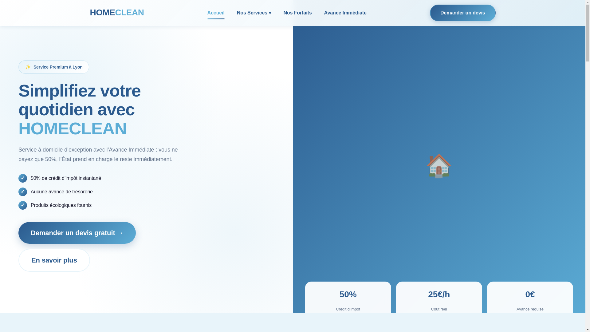 website screenshot of https://homecleann.fr/