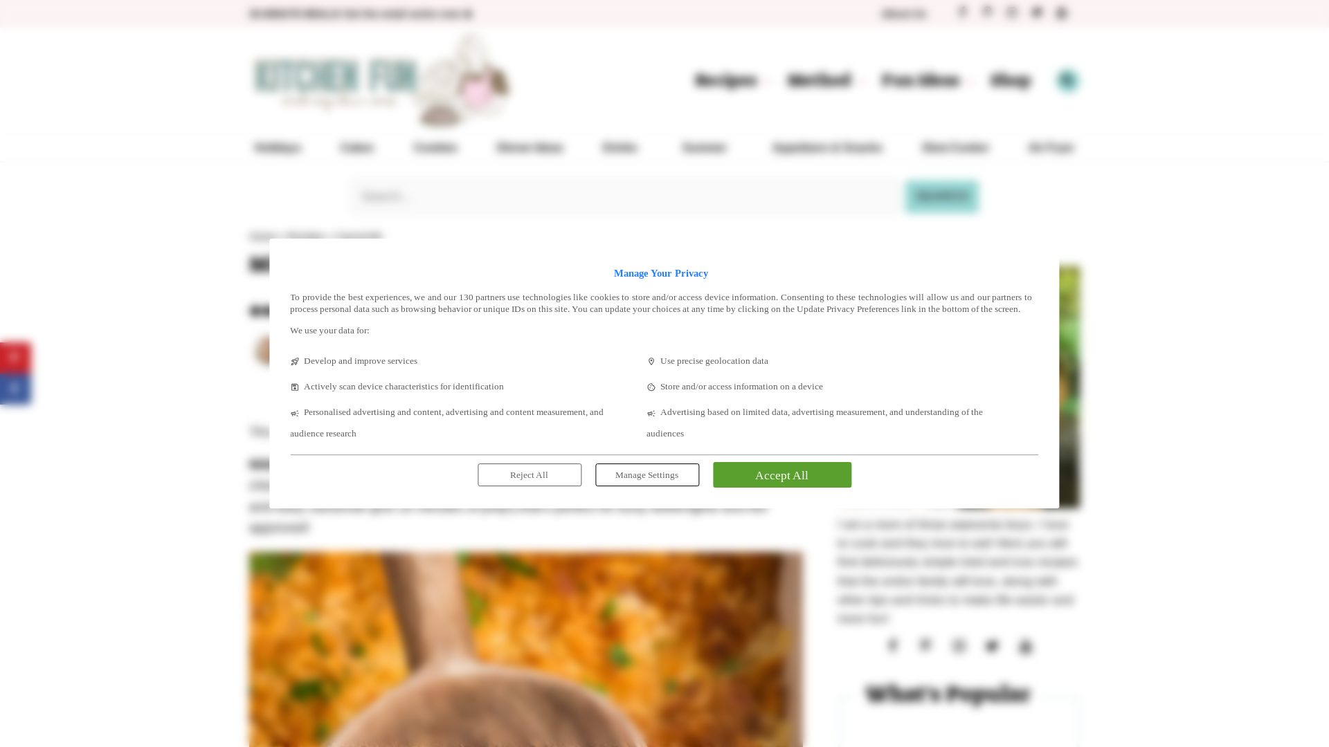 website screenshot of https://kitchenfunwithmy3sons.com/million-dollar-chicken-casserole/