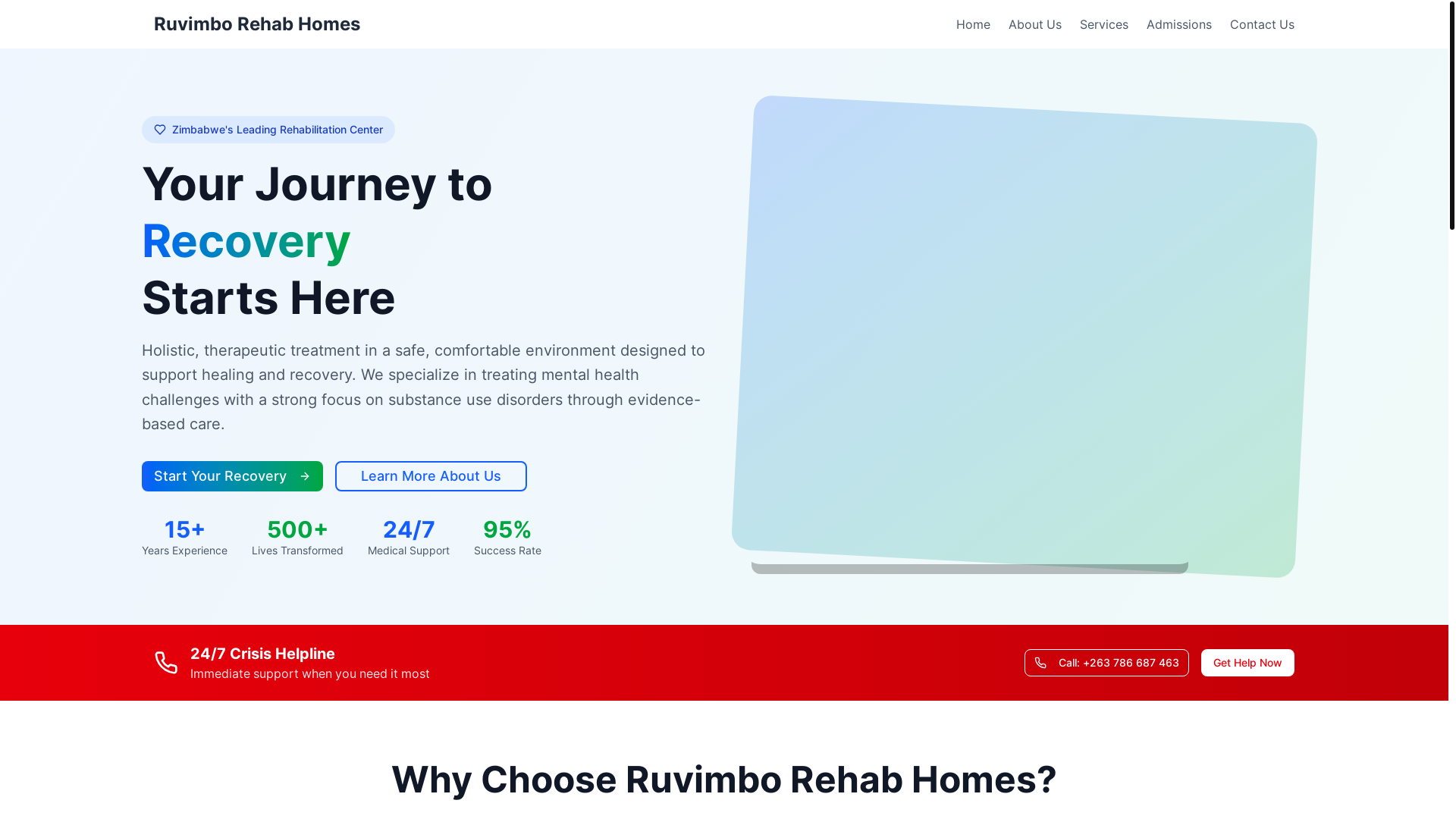 website screenshot of https://ruvimborehab.co.zw/
