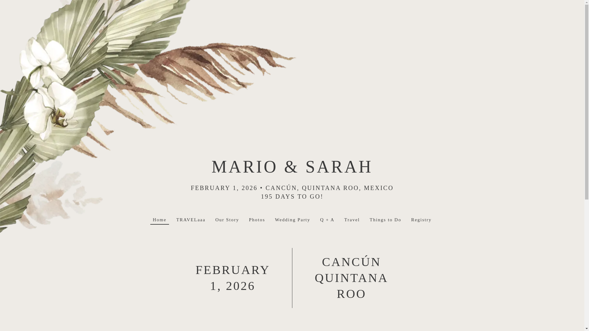 website screenshot of https://sarahandmario2026.com/