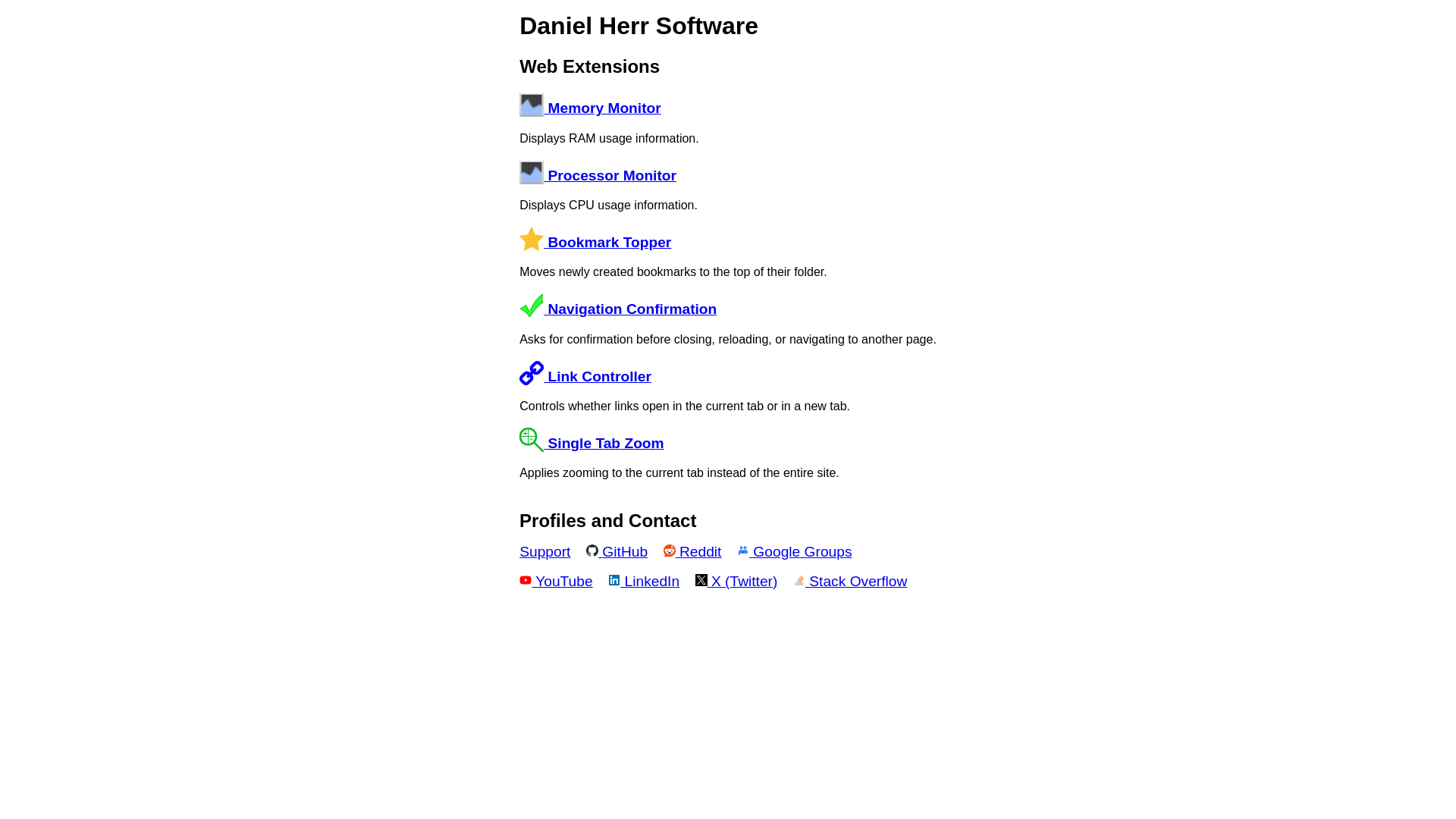 website screenshot of https://daniel-herr-software.pages.dev/