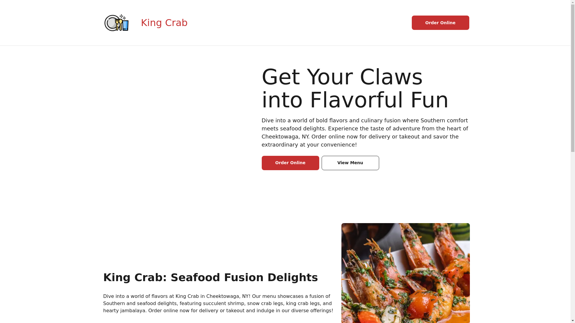website screenshot of https://kingcrabseafoodrestaurant.com/