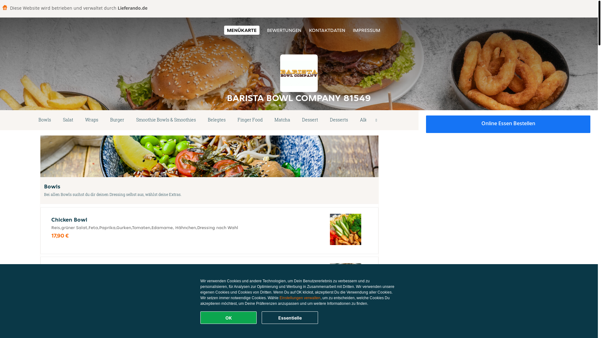 website screenshot of https://baristabowlcompany-munchen.de/