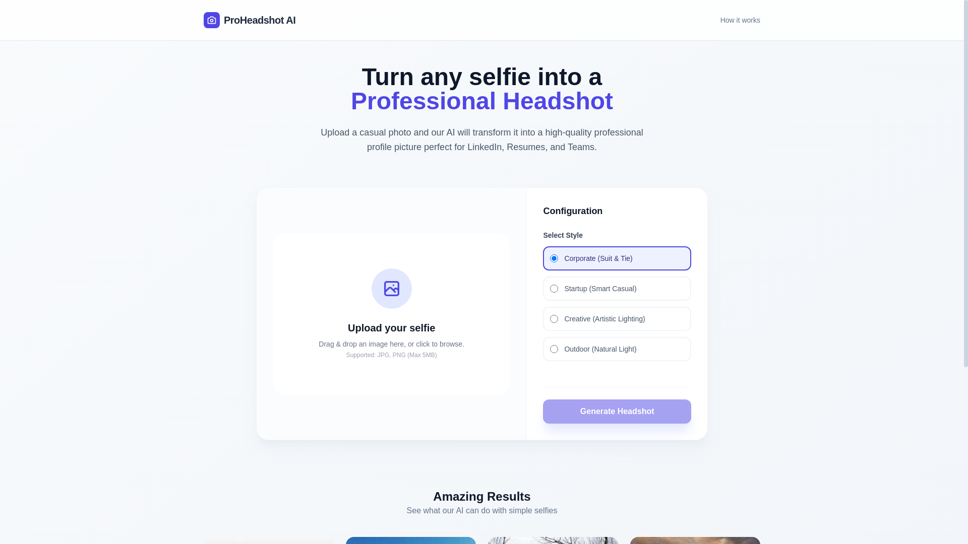 website screenshot of https://theproheadshots.com/