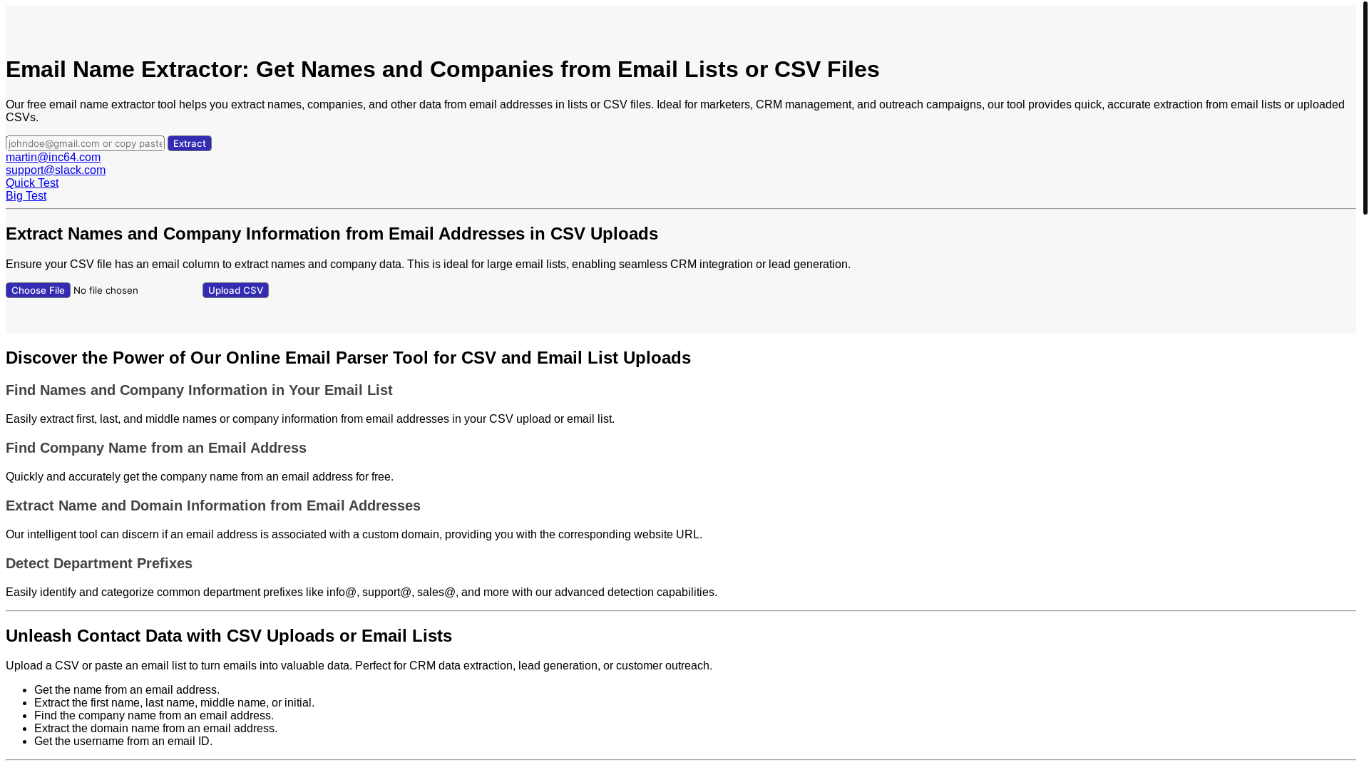 website screenshot of https://emailnameextractor.pages.dev/