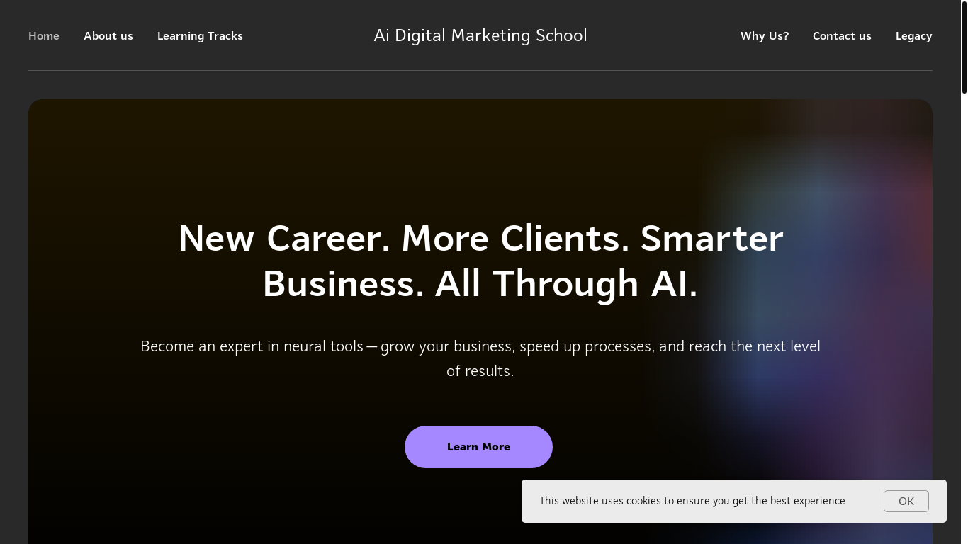 website screenshot of https://aidigitalmarketingschool.online/