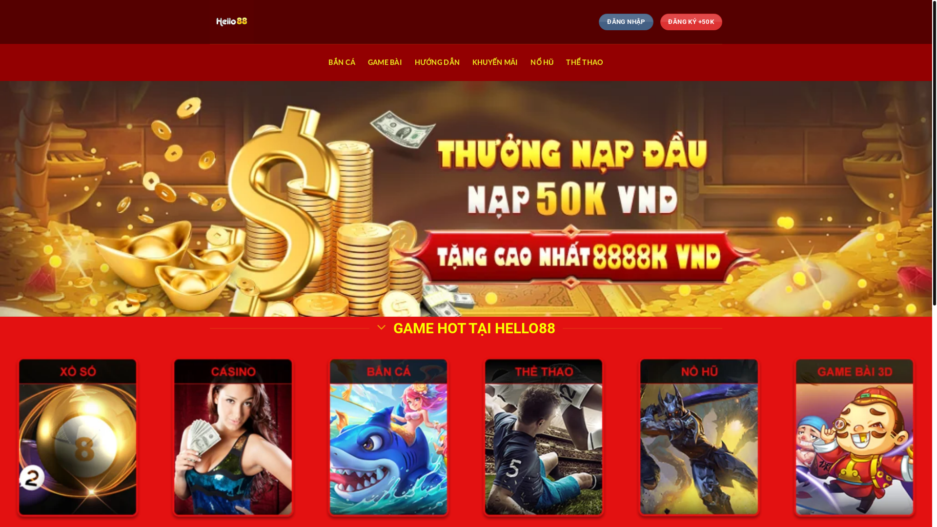 website screenshot of https://hello88vn.cv/