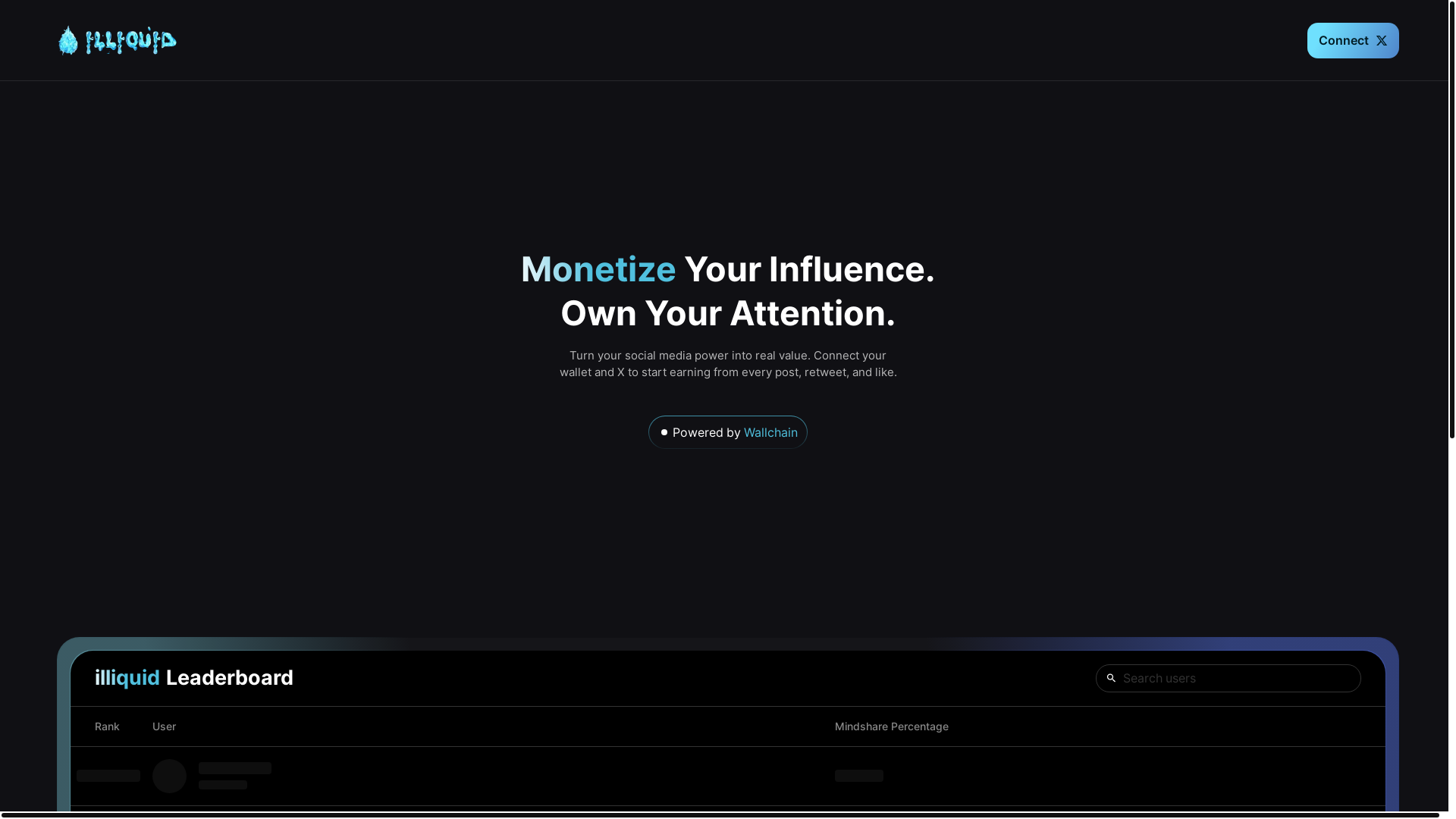 website screenshot of https://illiquidnft.io/