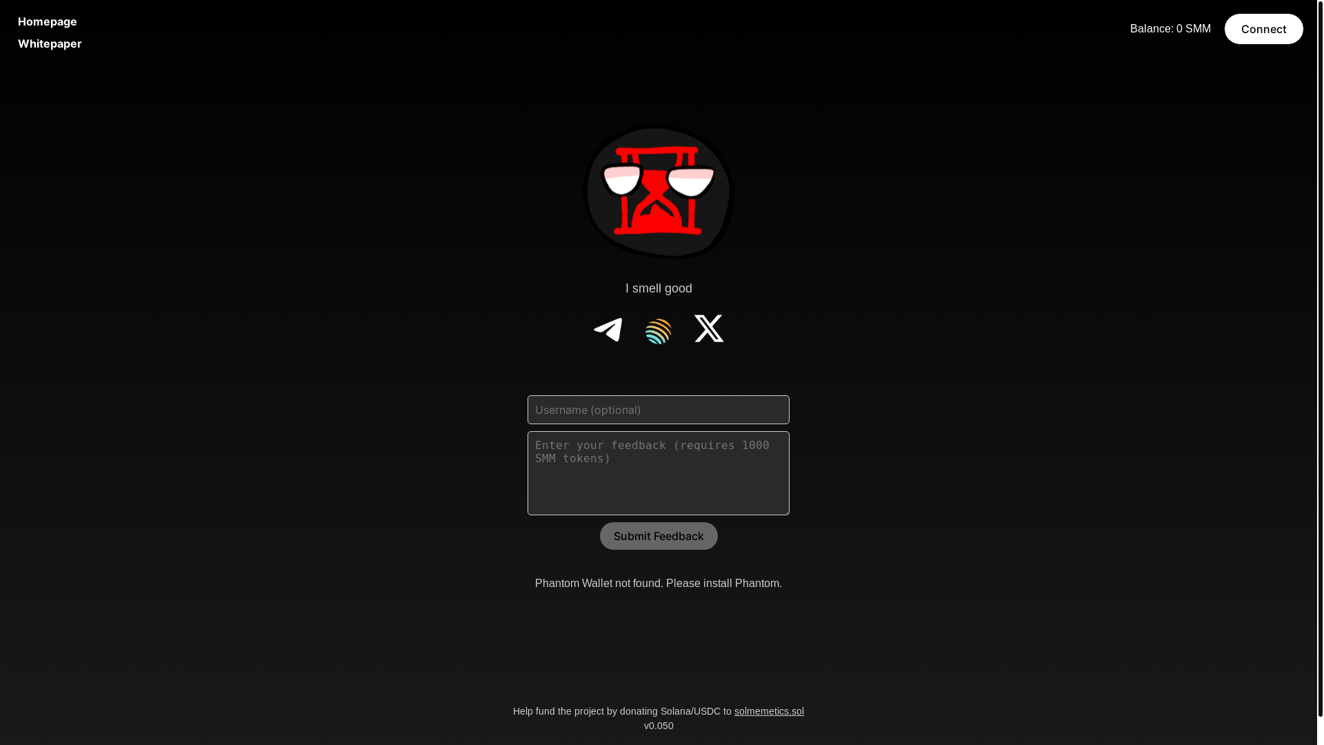 website screenshot of https://solmemetics.com/
