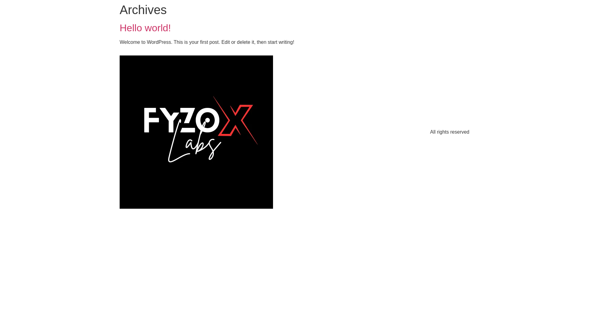 website screenshot of https://fyzoxlabs.com/