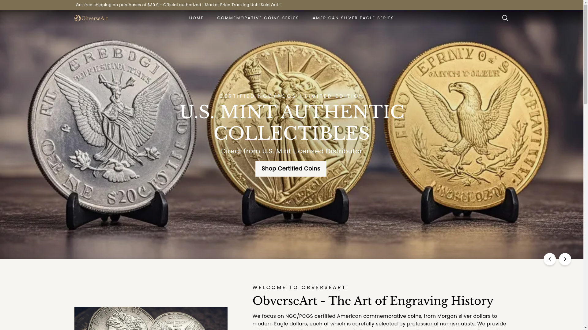 website screenshot of https://obvermedal.com/