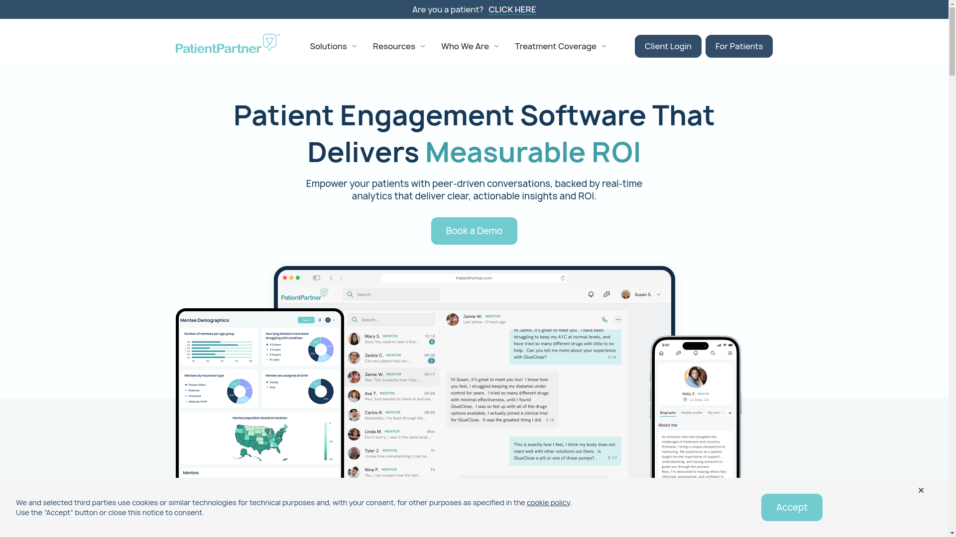 website screenshot of https://seepatientpartner.com/
