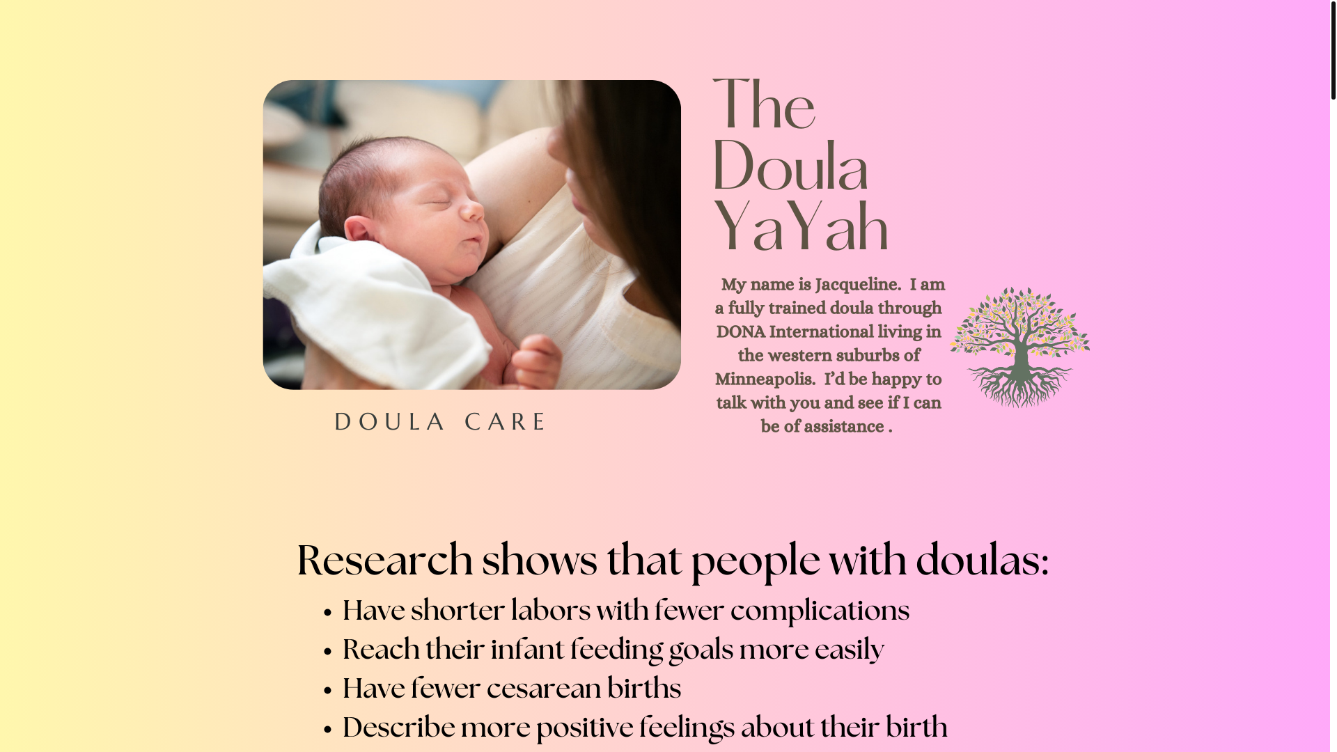 website screenshot of https://thedoulayayah.com/
