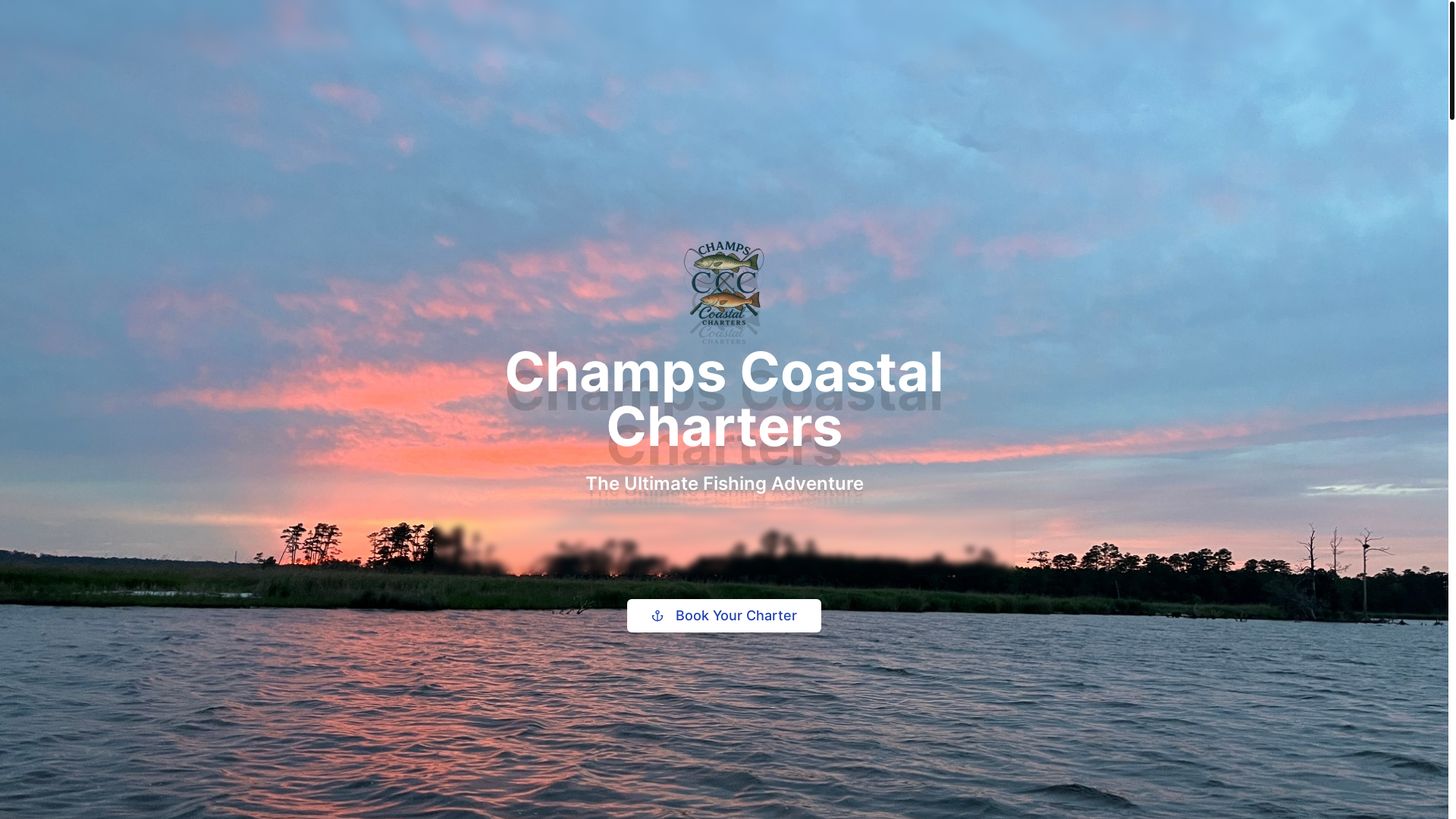 website screenshot of https://champscoastalcharters.com/