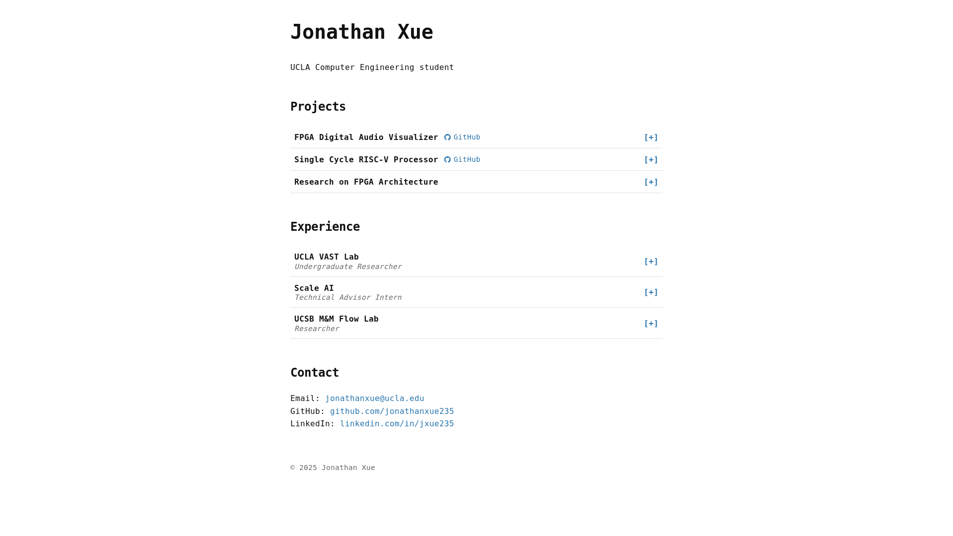 website screenshot of https://jonathanxue-dev.pages.dev/