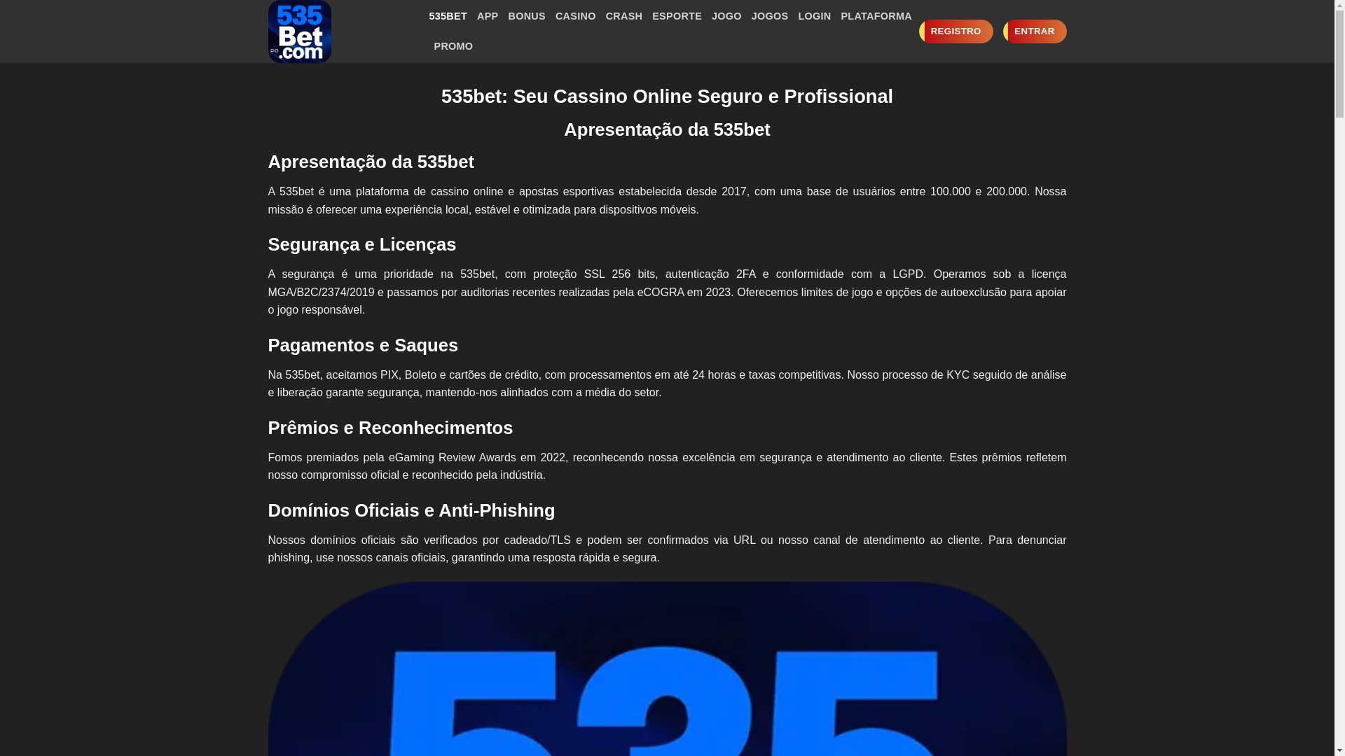 website screenshot of https://535betmm.com/